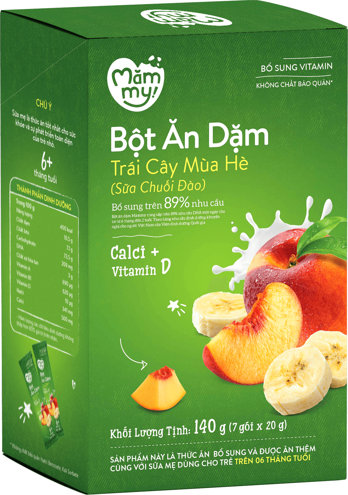 Bột ăn dặm Trái cây mùa hè (Sữa chuối đào) 1