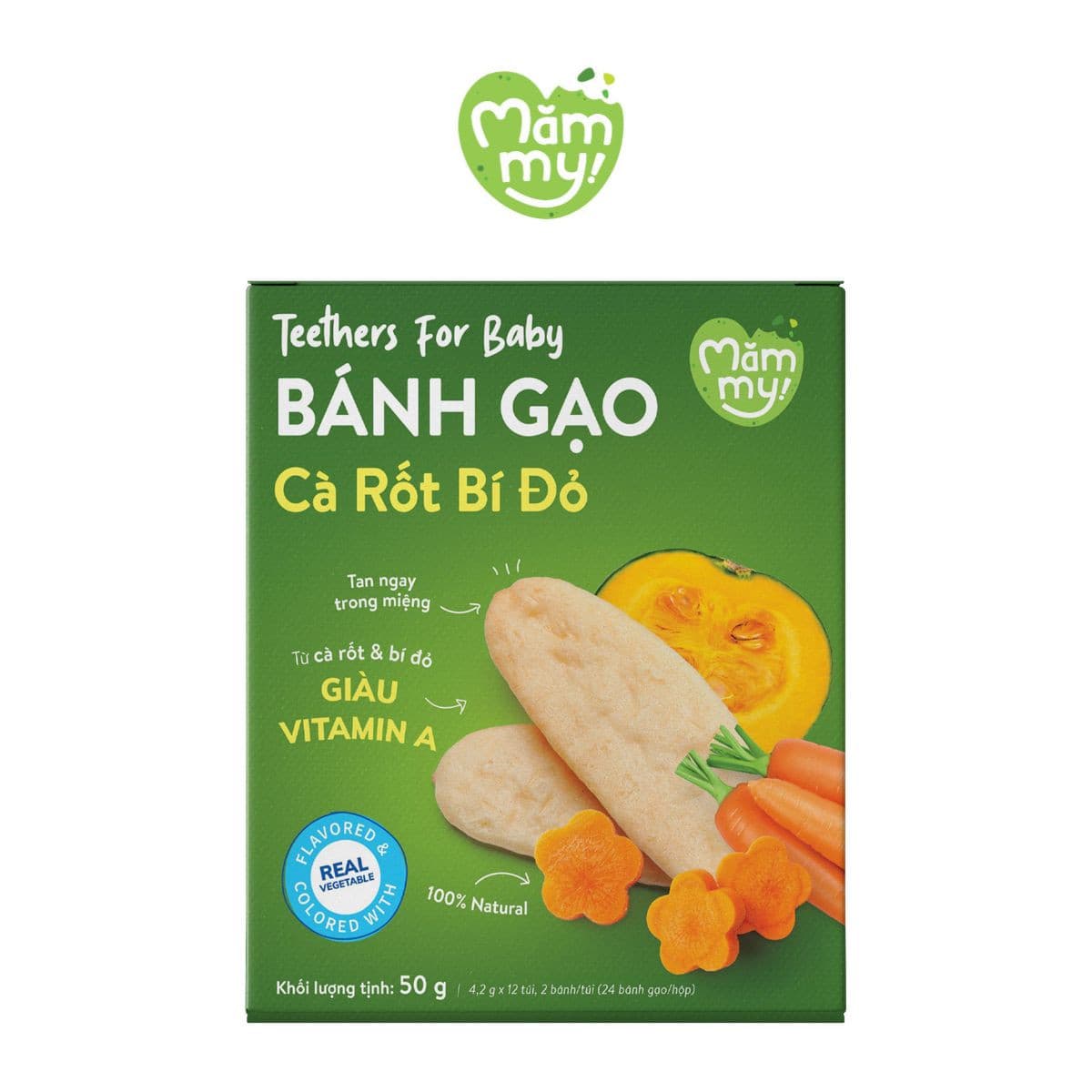 Bánh gạo Cà Rốt Bí Đỏ - 50 g