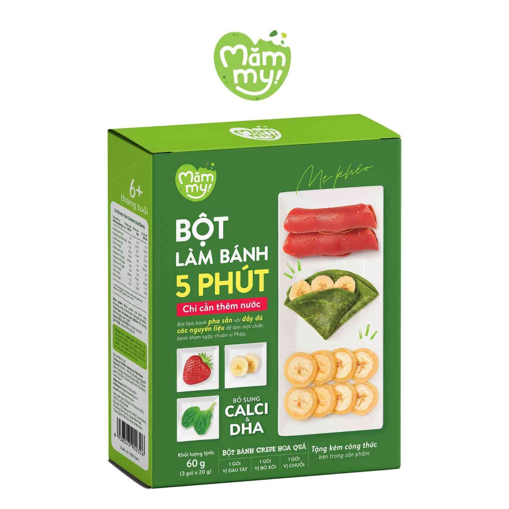 Bột Làm Bánh Crepe Hoa Quả - Hộp 60g