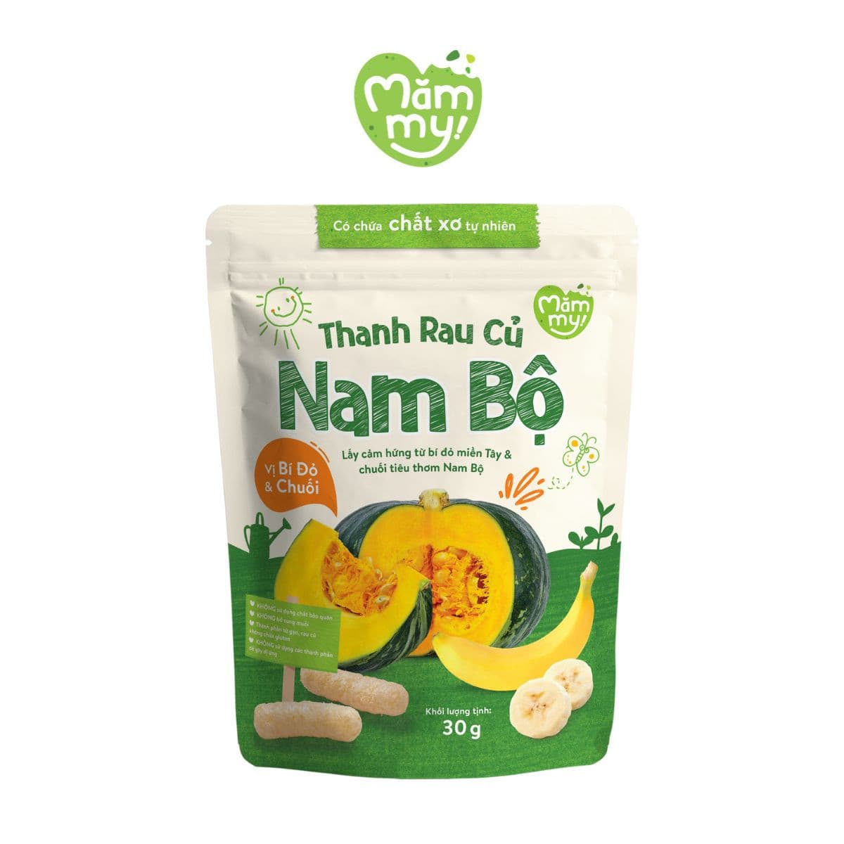 Bánh thanh rau củ Nam Bộ vị Bí Đỏ & Chuối 30 g
