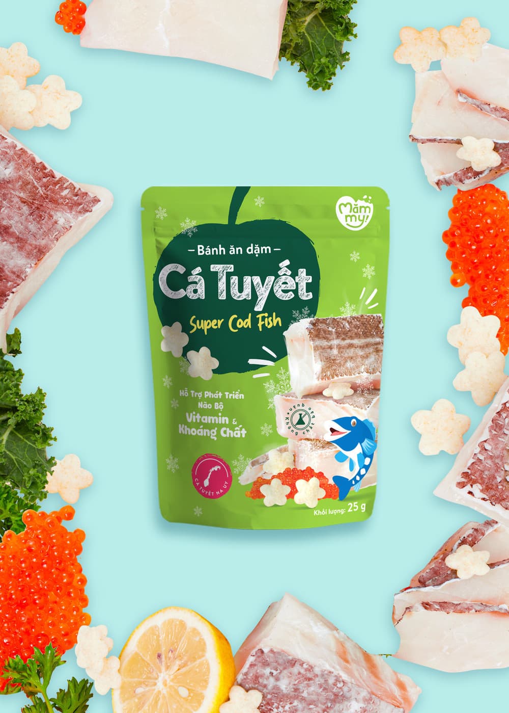 Bánh ăn dặm vị cá tuyết - Túi 25g 2