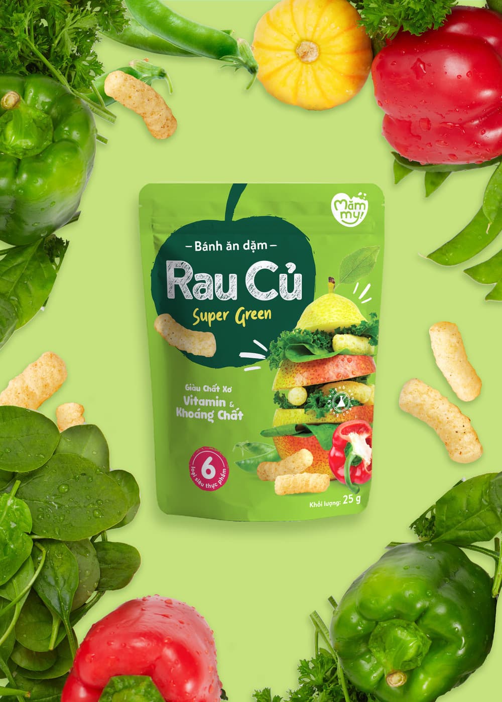 Bánh ăn dặm vị rau củ - Túi 25g 2