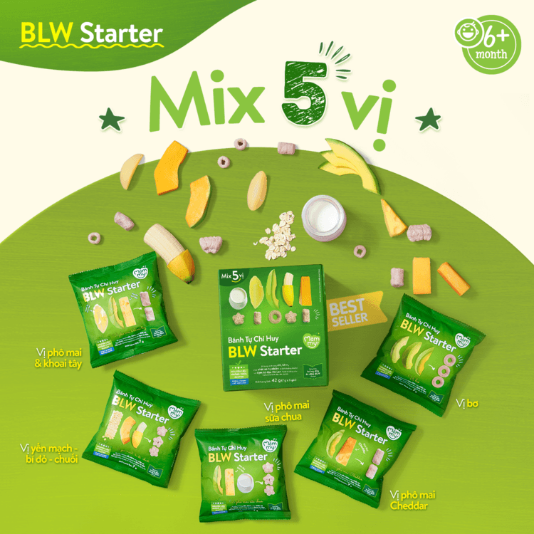Bánh Tự Chỉ Huy – BLW Starter – Mix vị 42 g (7 g x 6 gói) 2