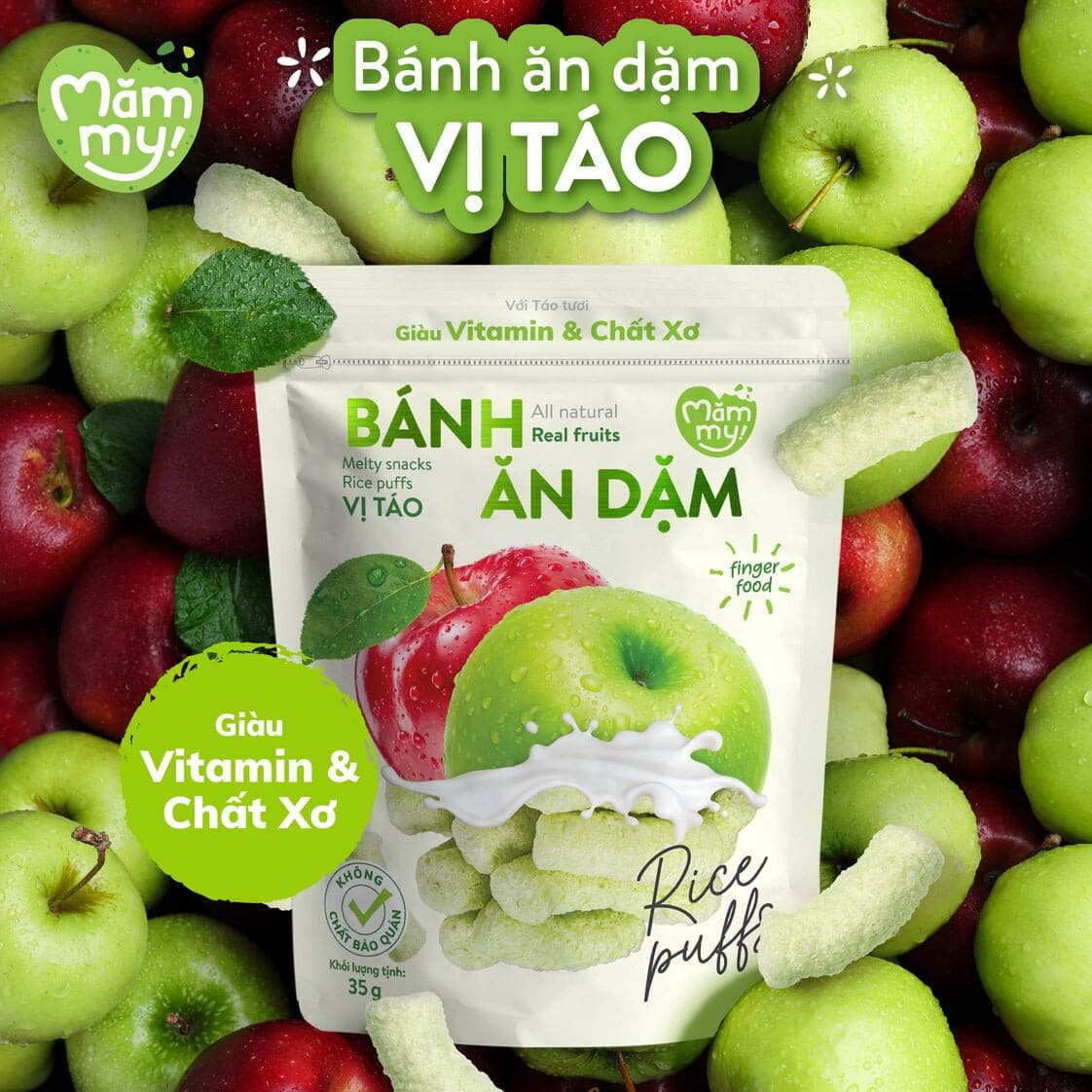 Bánh ăn dặm vị táo - Túi 35g 2