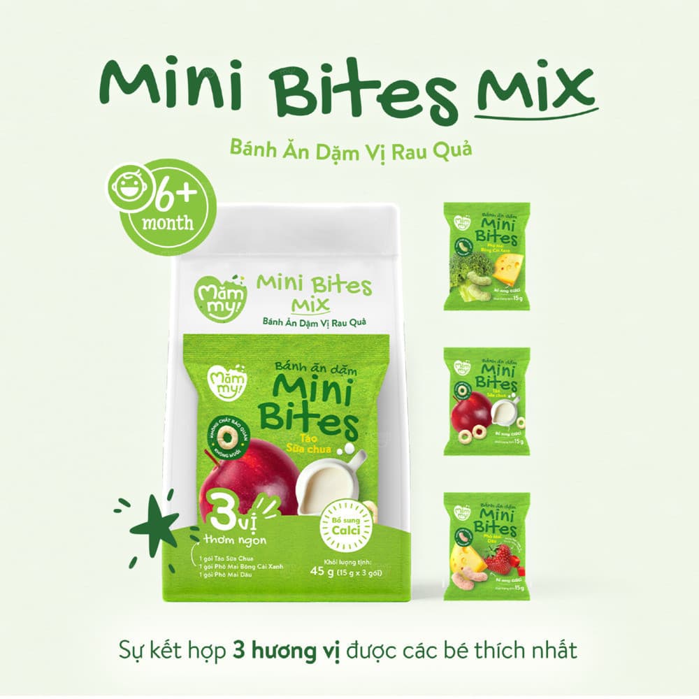 Bánh ăn dặm Mini Bites - Mix vị Rau Quả 45 g (15g x 3 gói) 2