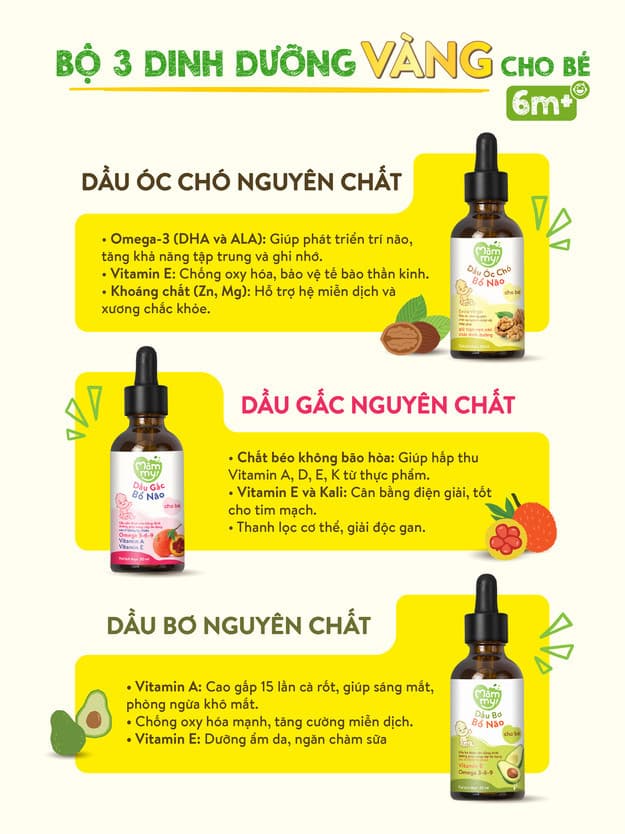 Set 3 Chai Dầu Ăn Dặm Núng Nính Mămmy (30ml/Chai) - Tặng Bộ 3 Thố sứ 2