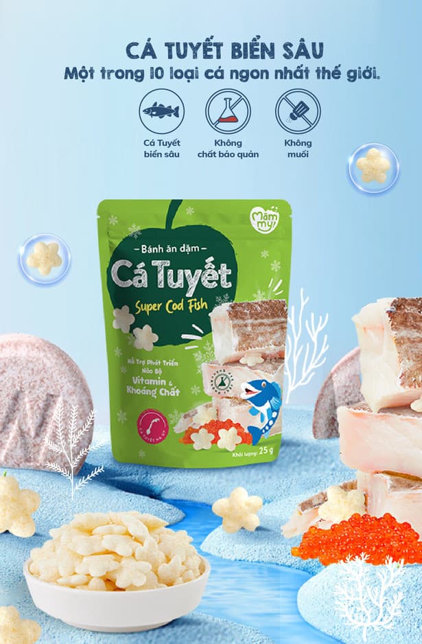 Bánh ăn dặm vị cá tuyết - Túi 25g 8