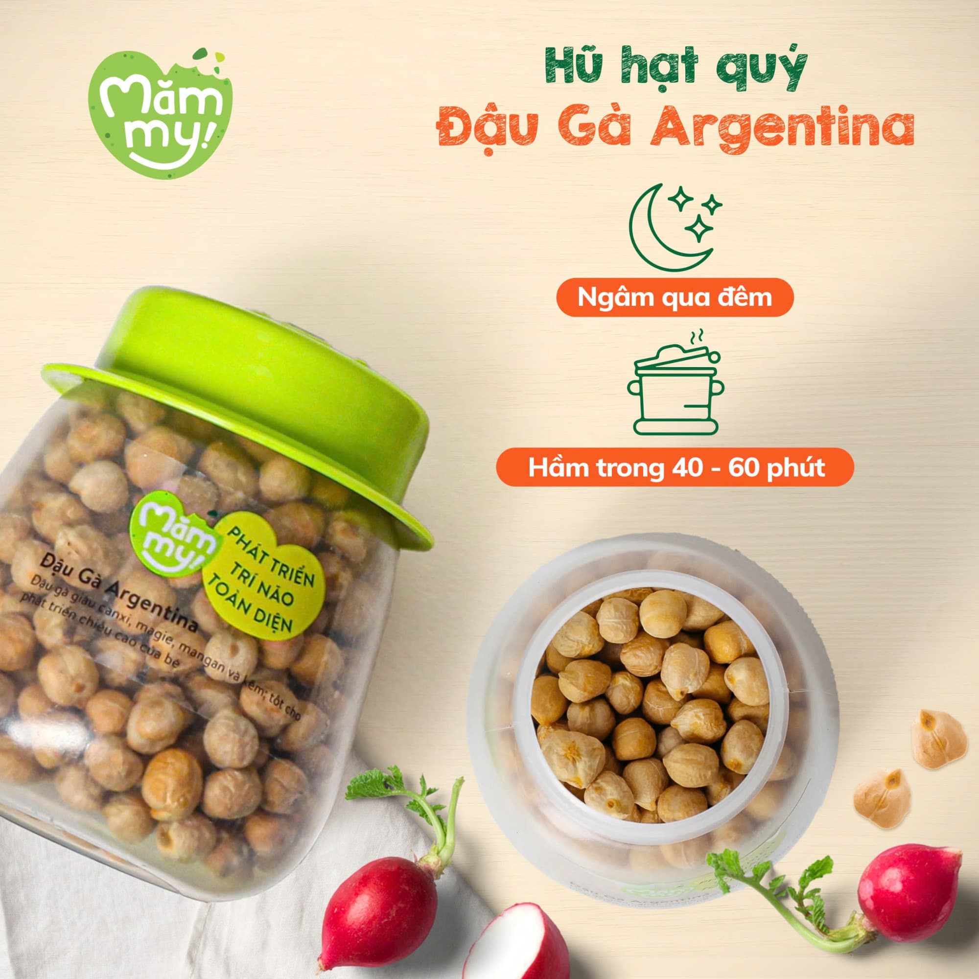 Set 3 hũ hạt yến mạch, đậu gà, đậu hà lan - Hỗ trợ bổ sung canxi 4