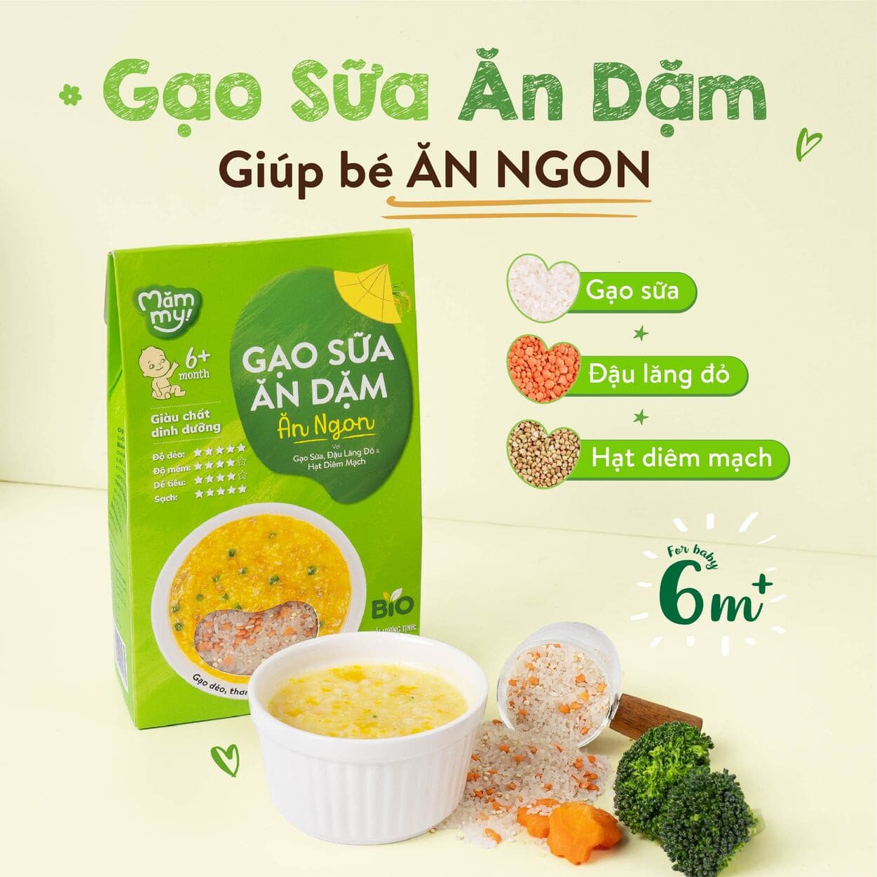 Gạo sữa ăn dặm Ăn Ngon - Hộp 500 g 2