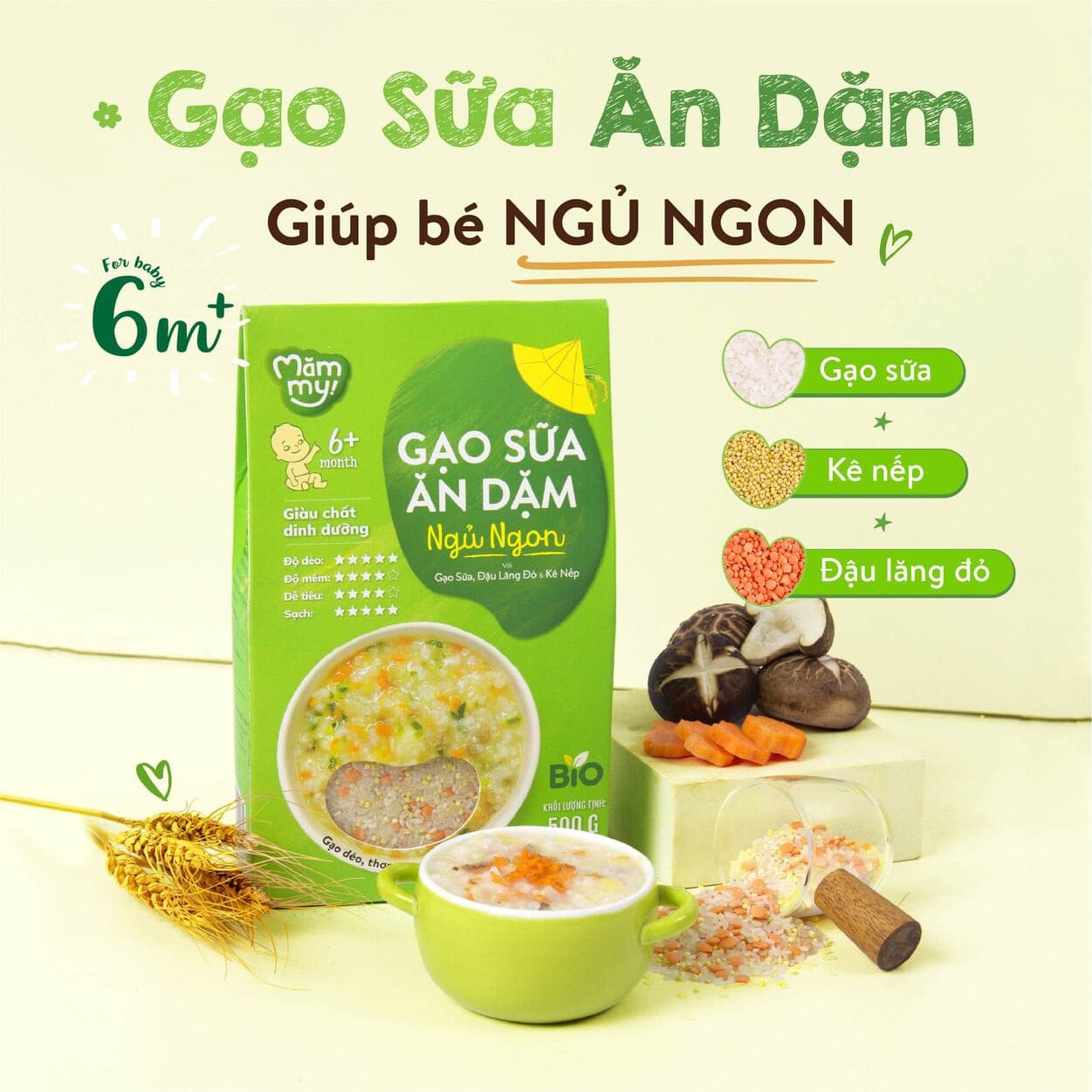 Gạo sữa ăn dặm Ngủ Ngon - Hộp 500 g 2