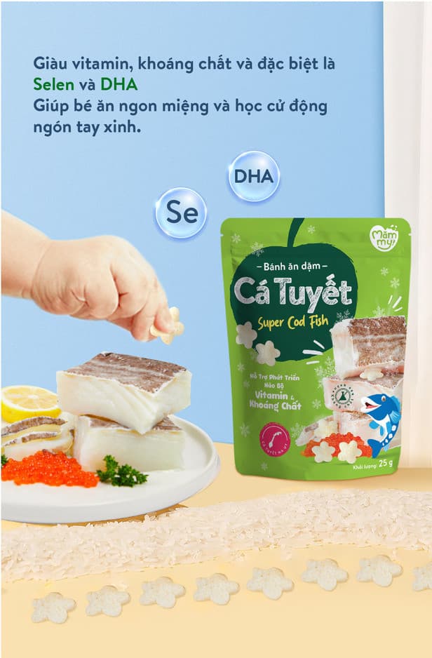 Bánh ăn dặm vị cá tuyết - Túi 25g 10