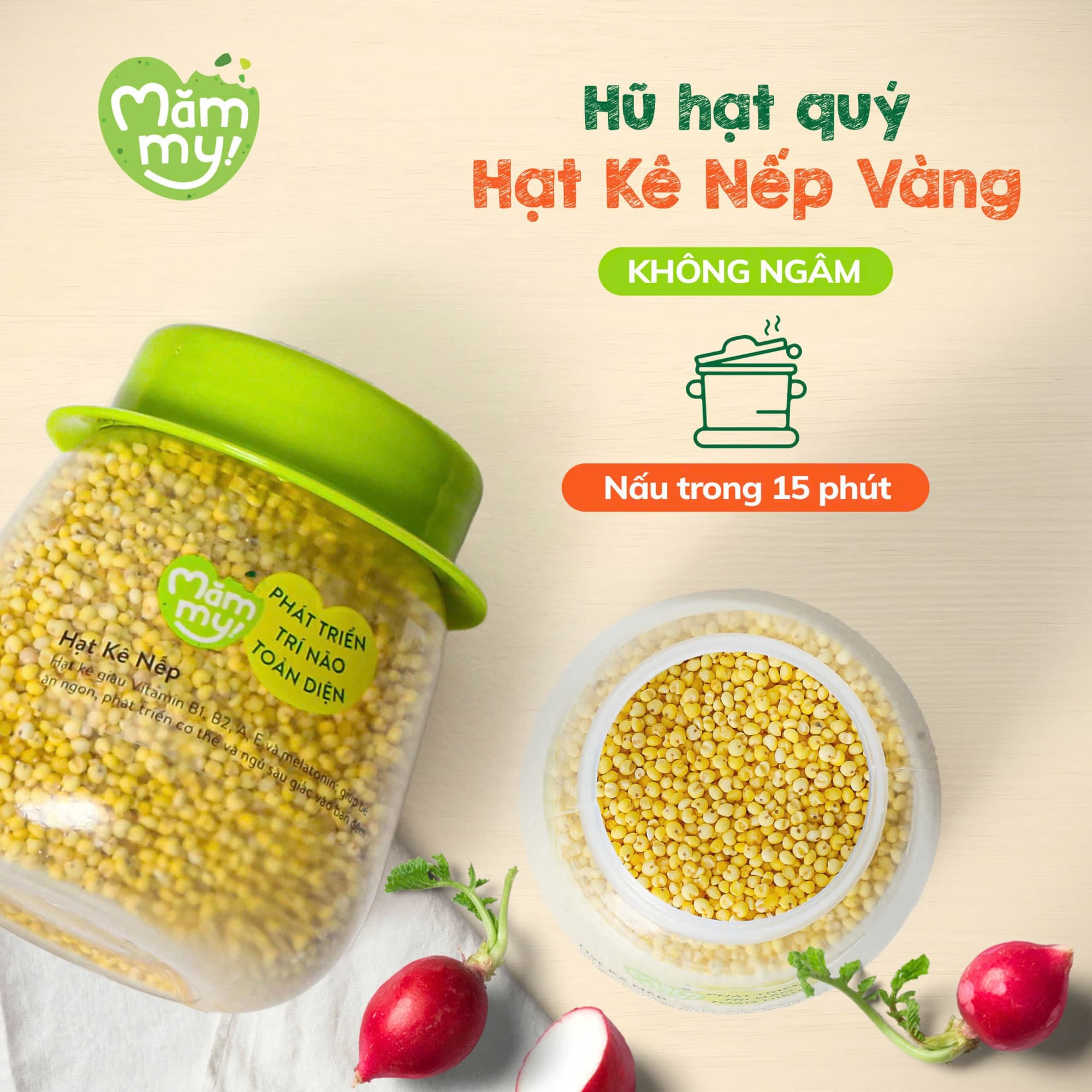 Set 3 hũ hạt kê nếp, đậu lăng, diêm mạch - Hỗ trợ tăng đề kháng 2