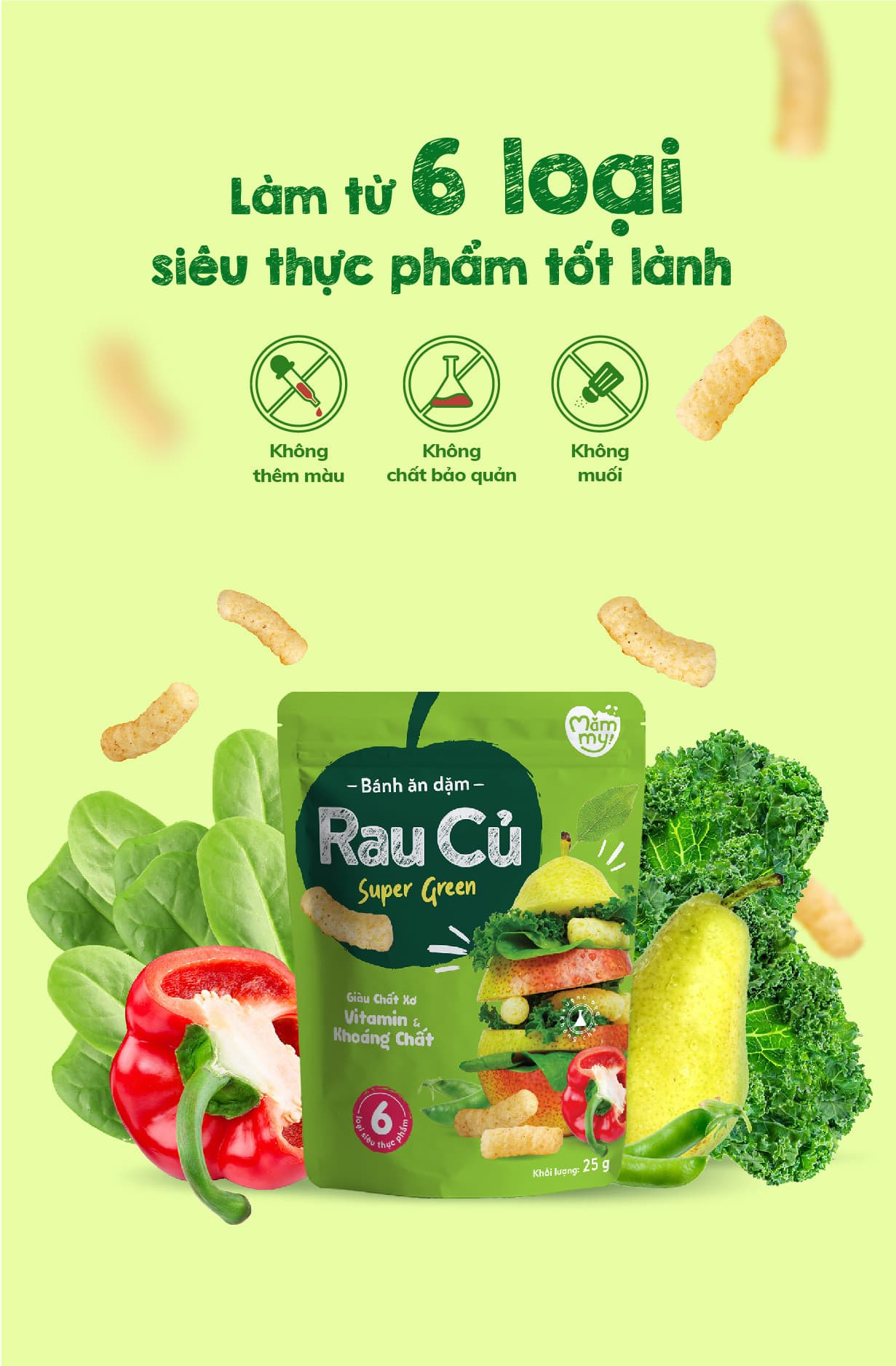 Bánh ăn dặm vị rau củ - Túi 25g 11