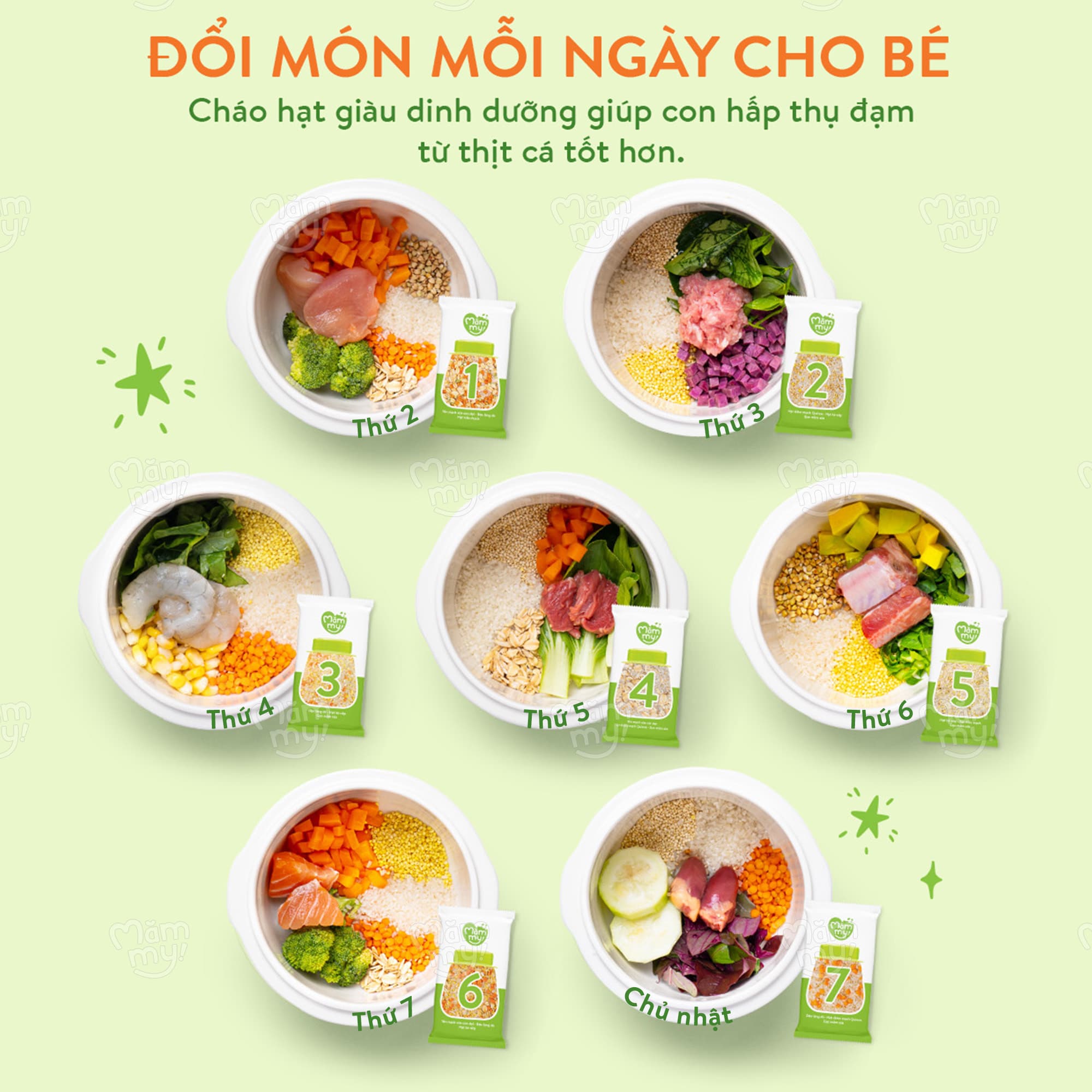 Cháo gạo sữa mix hạt - Gói 30g [Tặng Sách công thức nấu cháo] 6