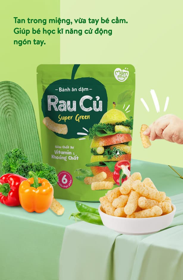 Bánh ăn dặm vị rau củ - Túi 25g 6