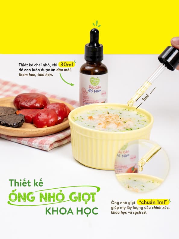 Set 3 Chai Dầu Ăn Dặm Núng Nính Mămmy (30ml/Chai) - Tặng Bộ 3 Thố sứ 12