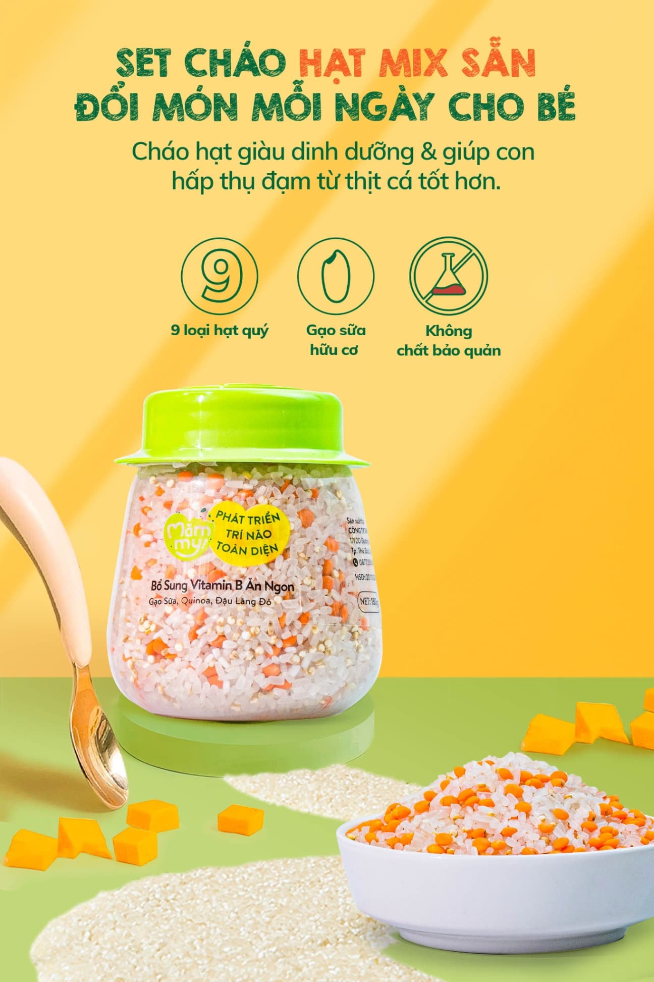 Hạt Mix 3 Hạt Ăn Dặm Ăn Ngon Mămmy Hũ 135g 4