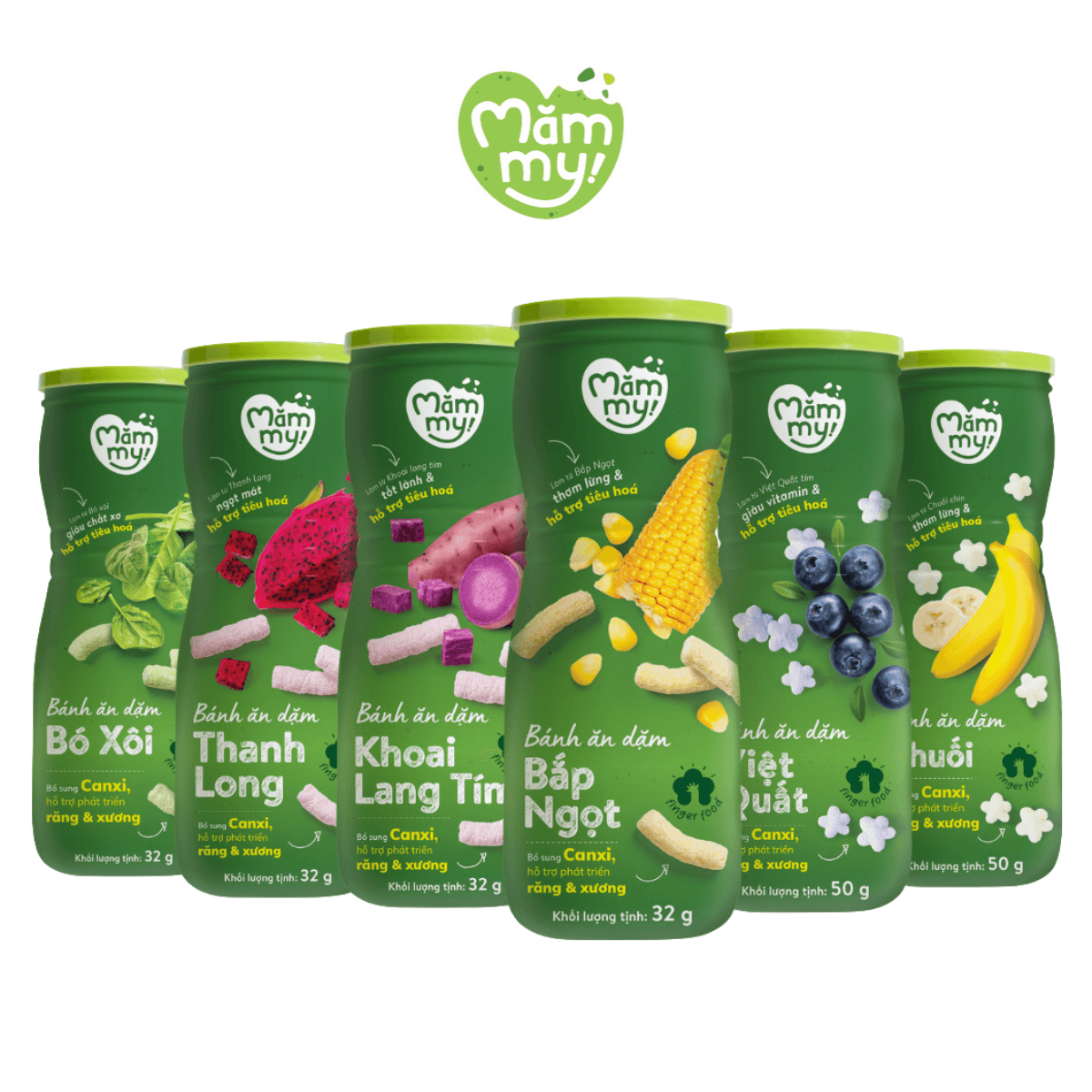Combo 6 hũ bánh ăn dặm vị trái cây