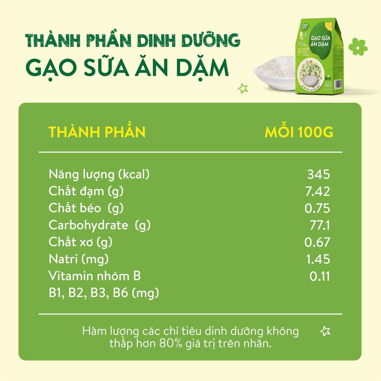 Combo 2 gạo sữa ăn dặm hộp 500g [Mua 2 tặng 1] 4
