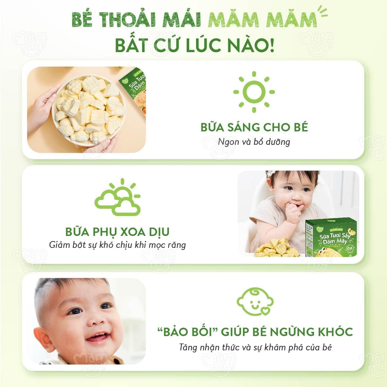 Combo 3 sữa tươi sấy  Hộp 14g - Tặng 1 hộp bánh ăn dặm tự chỉ huy BLW 15