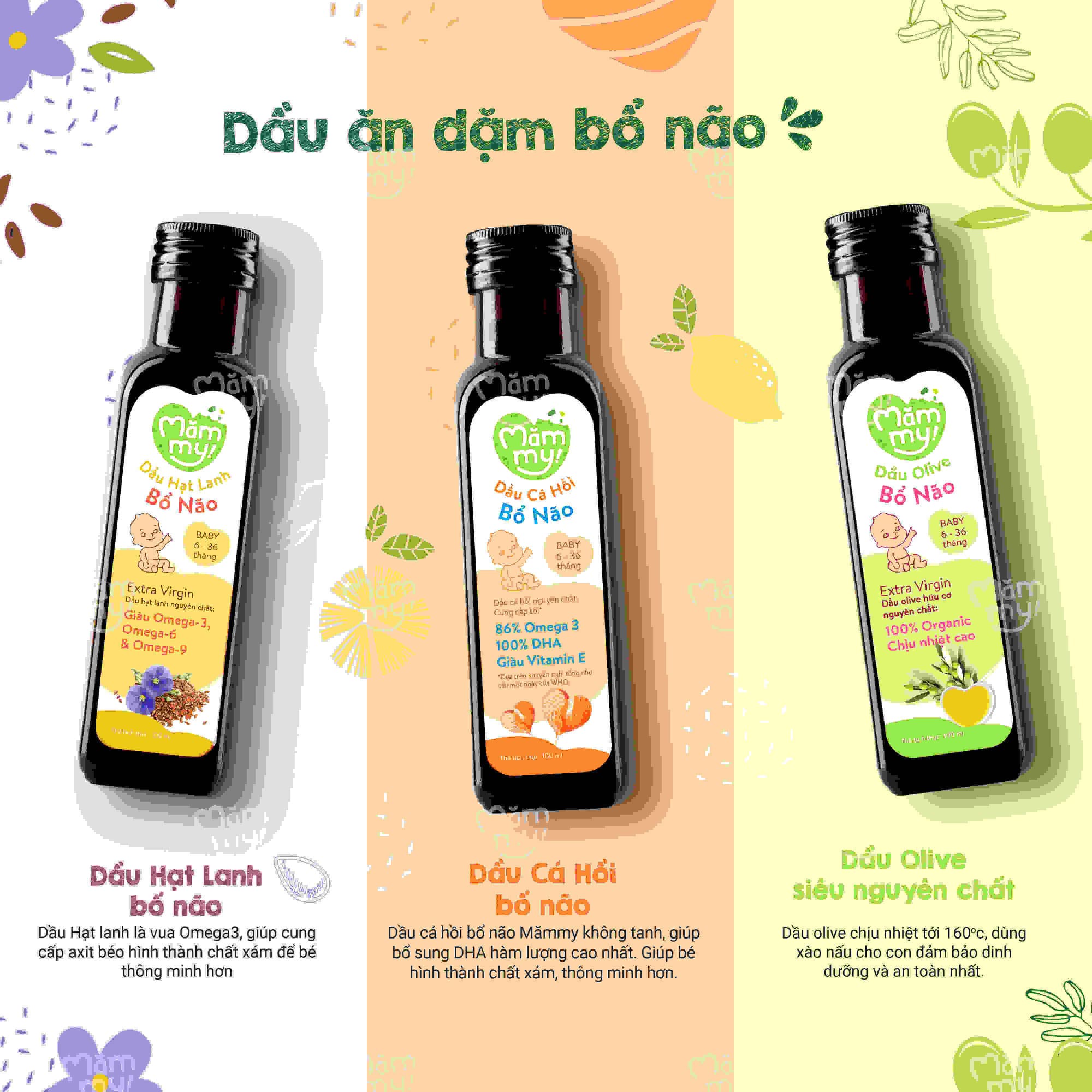 Combo 2 dầu ăn dặm 100ml - Tặng 1 dầu ăn dặm gấc đỏ 2