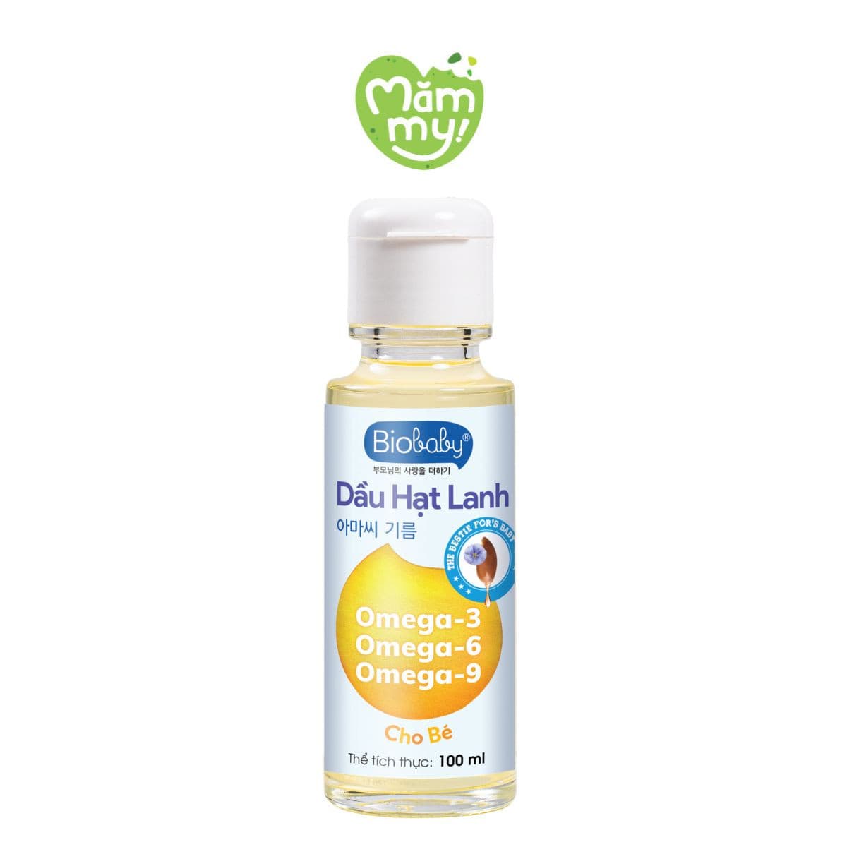 Dầu hạt lanh ăn dặm Biobaby - Chai 100ml