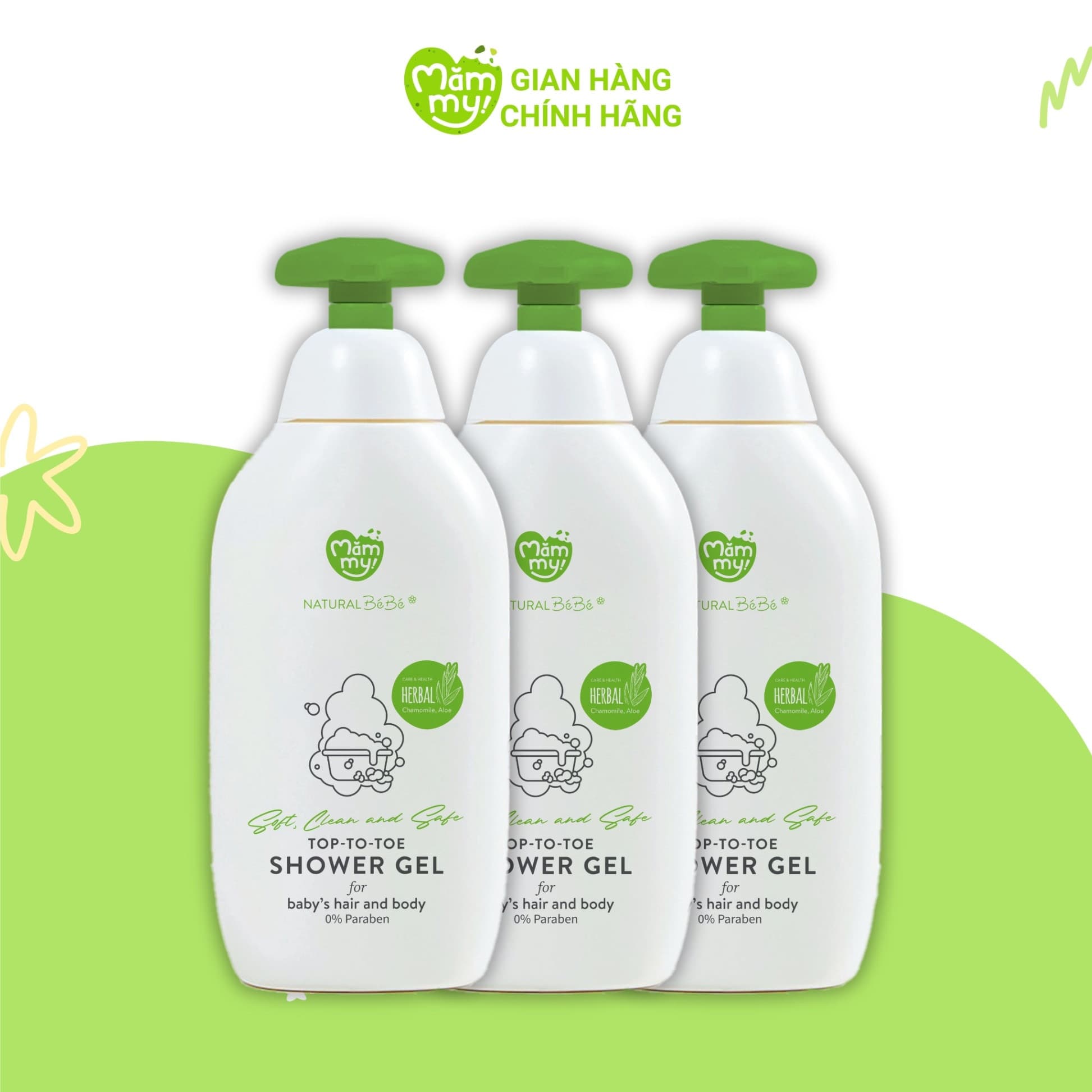 Combo 3 Sữa Tắm Gội Mămmy Chai 500ml-Tặng 3 túi nước giặt 500ml hương nắng mới 2