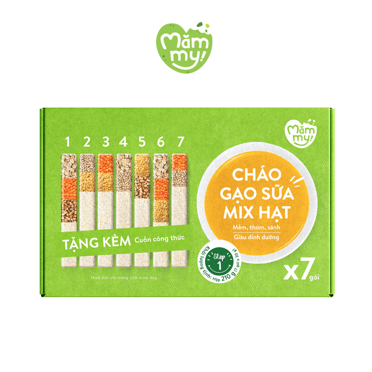 Cháo gạo sữa mix hạt - Gói 30g [Tặng Sách công thức nấu cháo]