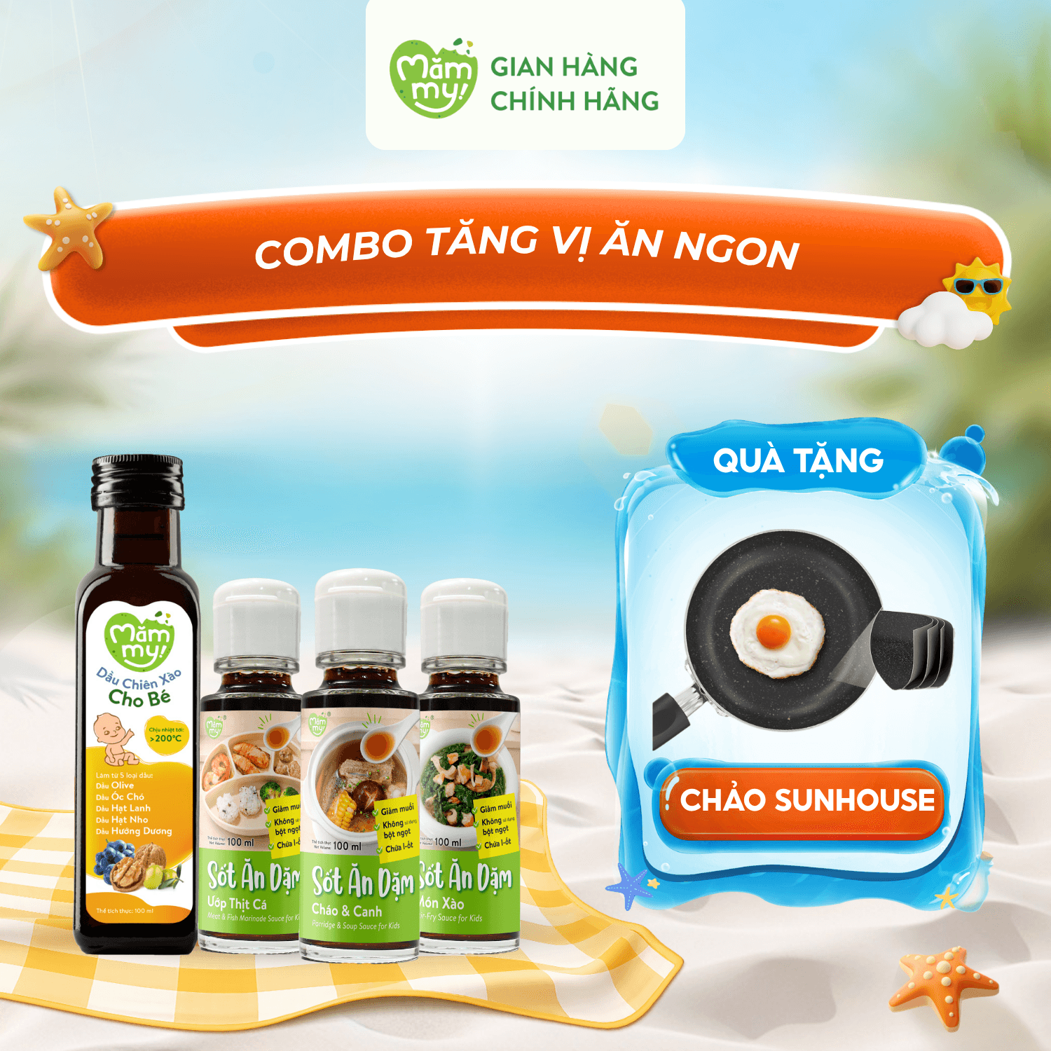 Combo tăng vị ăn ngon cho bé - Tặng chảo Sunhouse
