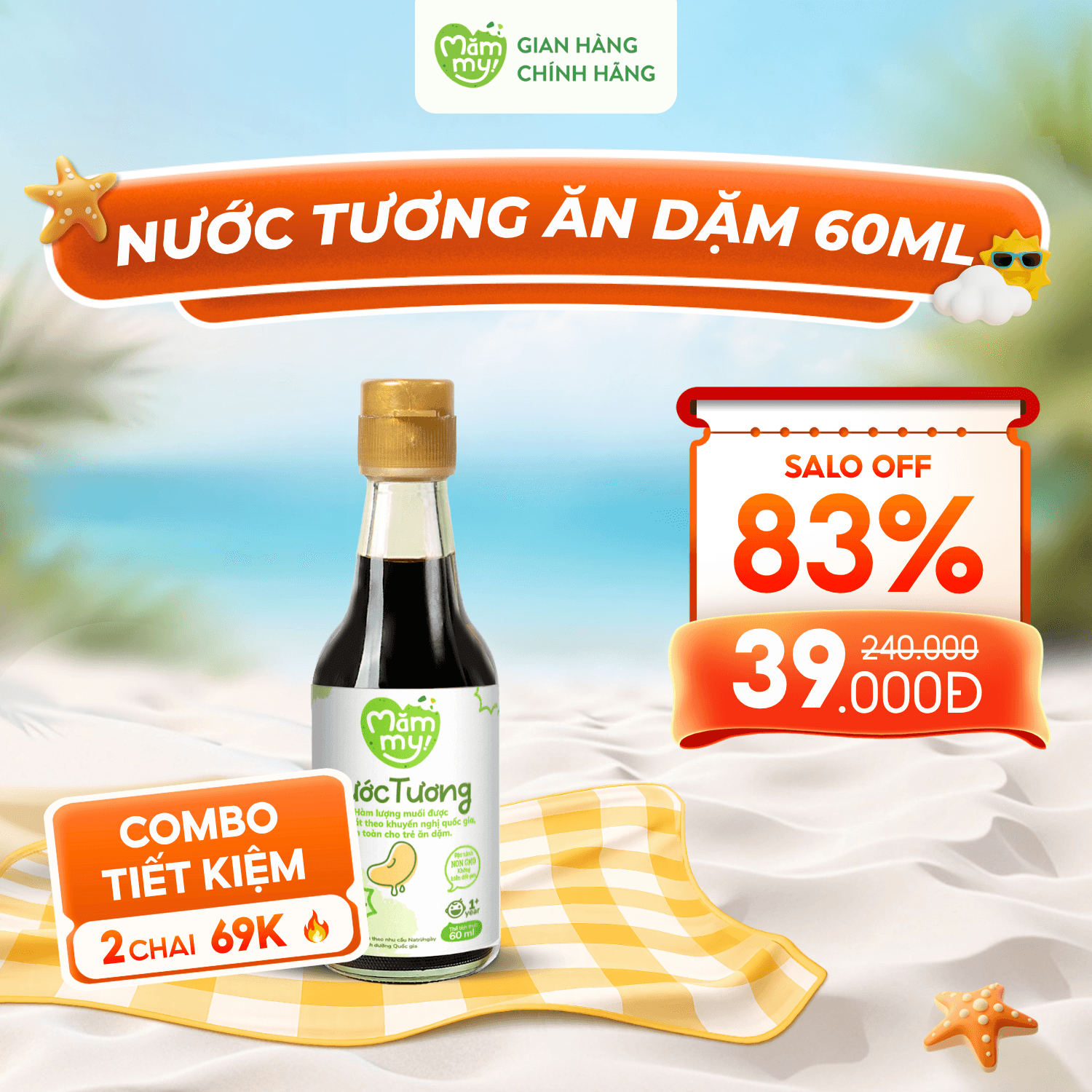[DATE 7/2026] Nước Tương Ăn Dặm Mămmy Chai 60ml