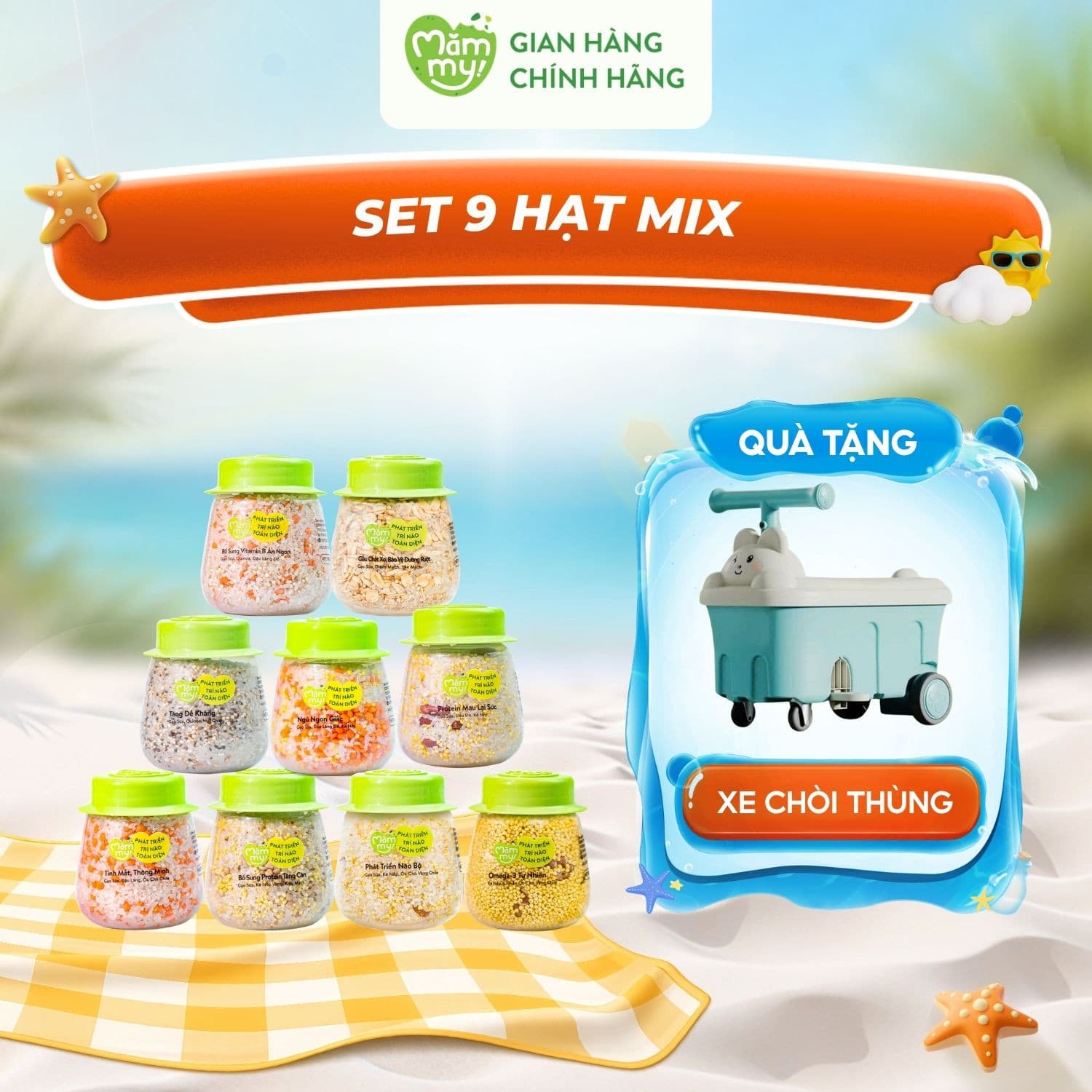 Set 9 hũ hạt mix gạo sữa nấu cháo [Tặng 9 hũ gạo sữa]