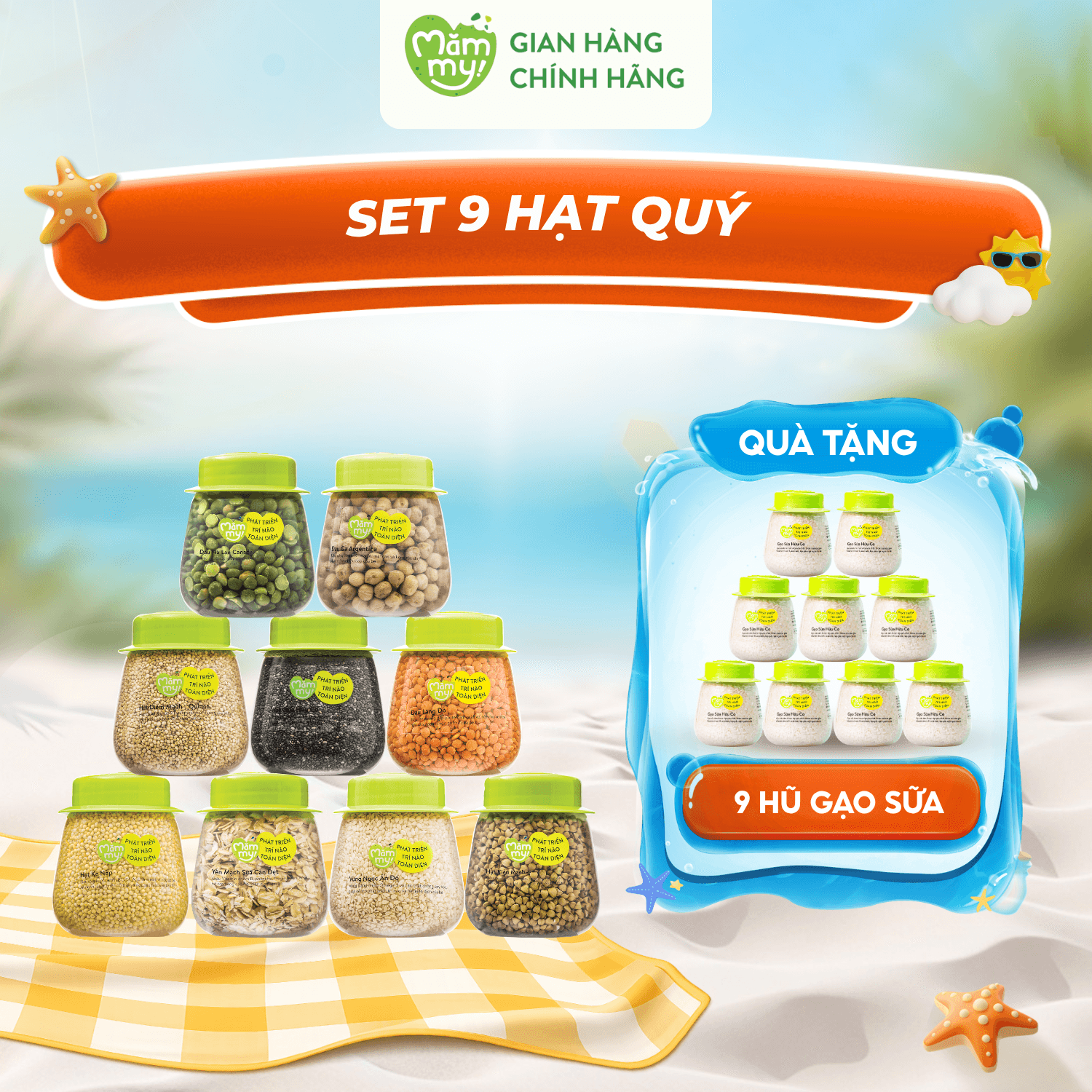 Set 9 hũ hạt quý ăn dặm [Tặng 9 Hũ Gạo sữa]