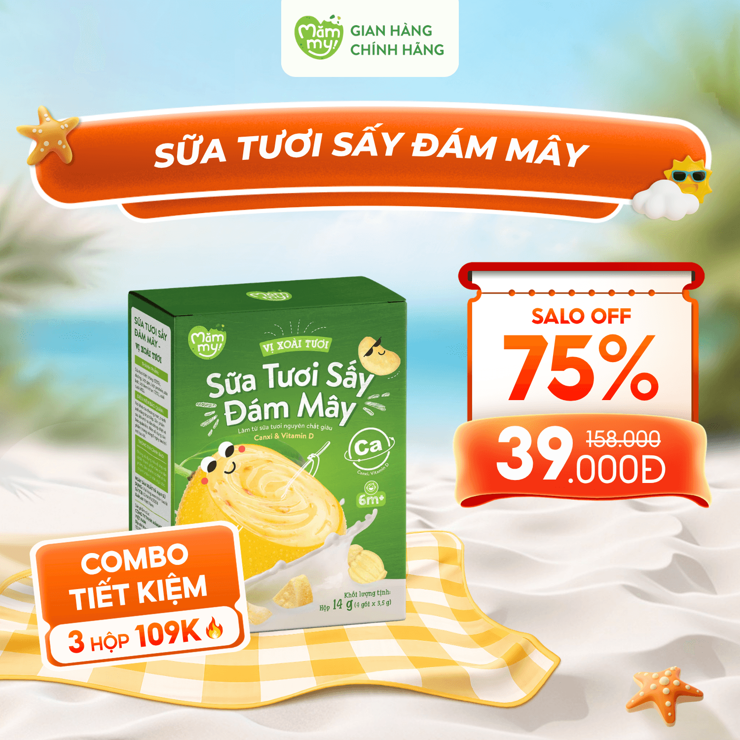 [DATE T6] Sữa tươi sấy đám mây - Hộp 14g