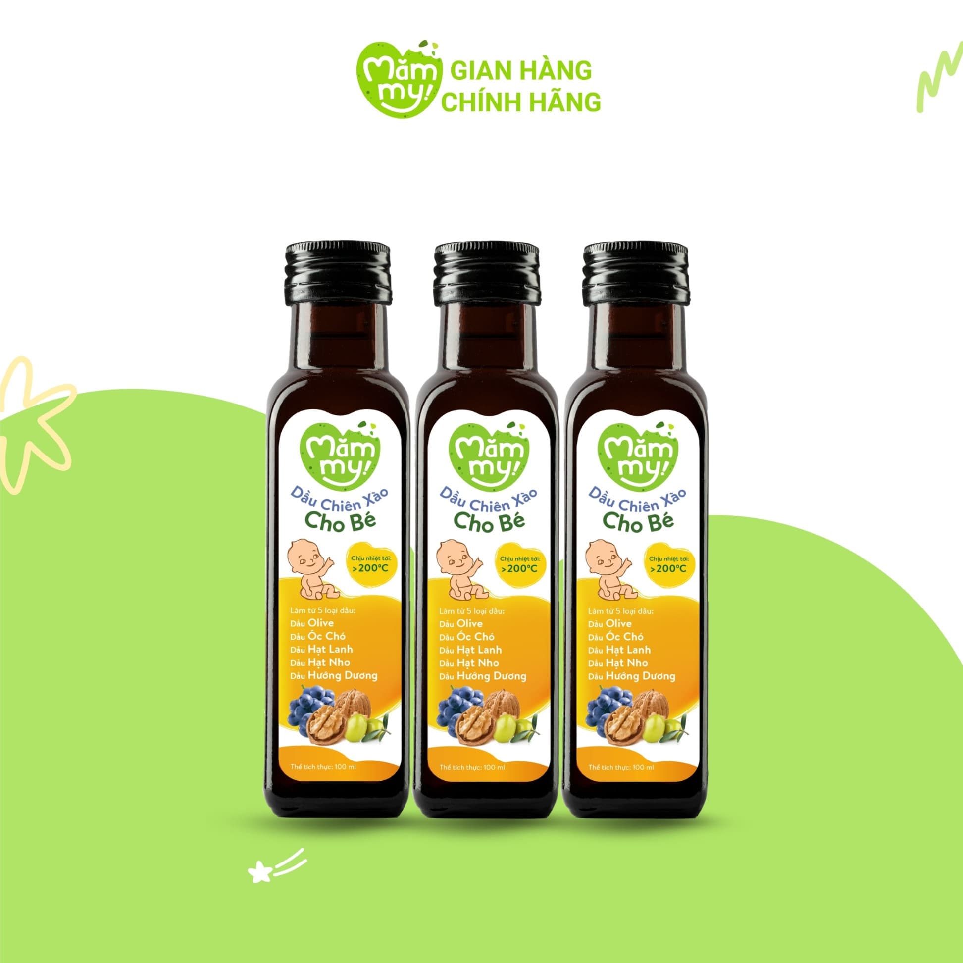 Combo 3 Dầu Chiên Xào Mămmy 100ML - Tặng QUẠT TÍCH ĐIỆN KẸP BÀN 2