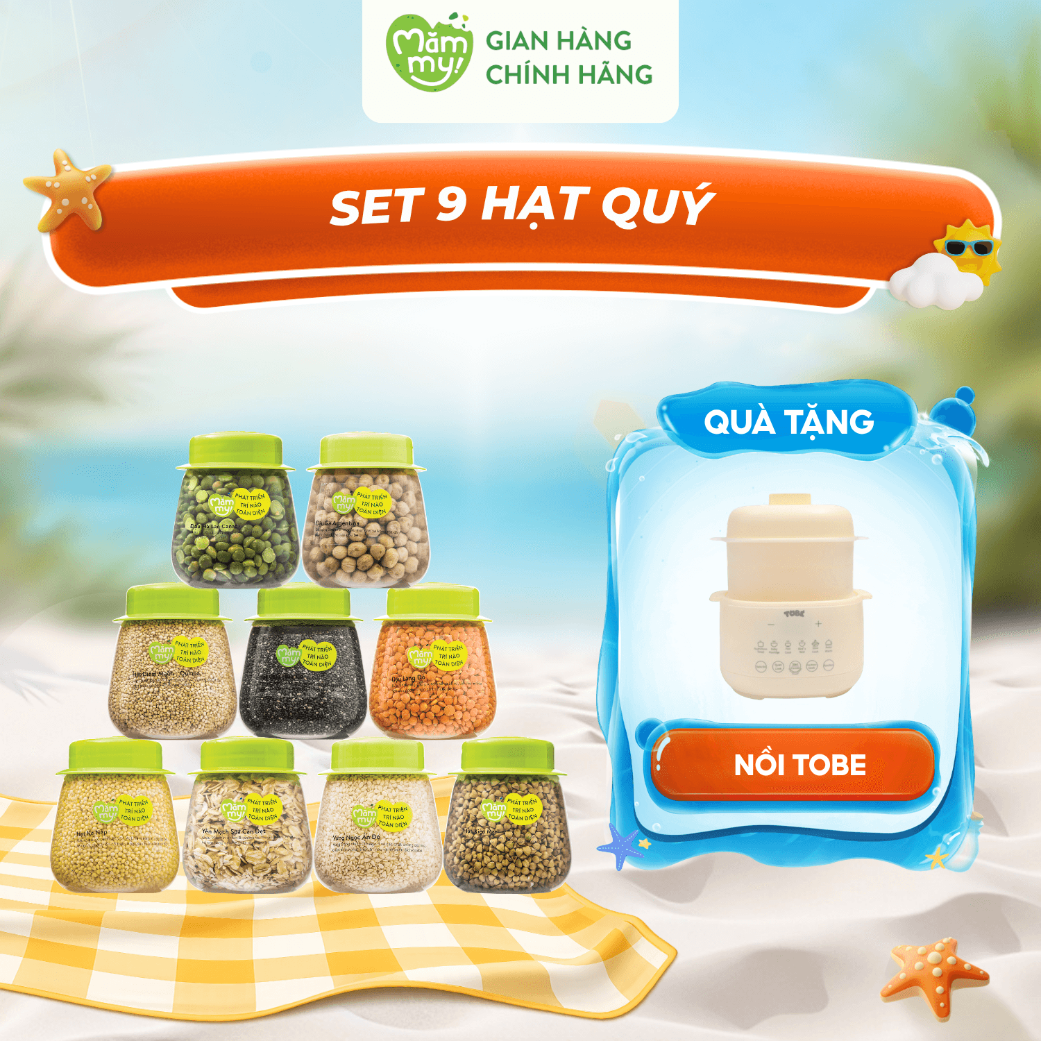 Set 9 hạt quý -Tặng NỒI NẤU CHẬM TOBE