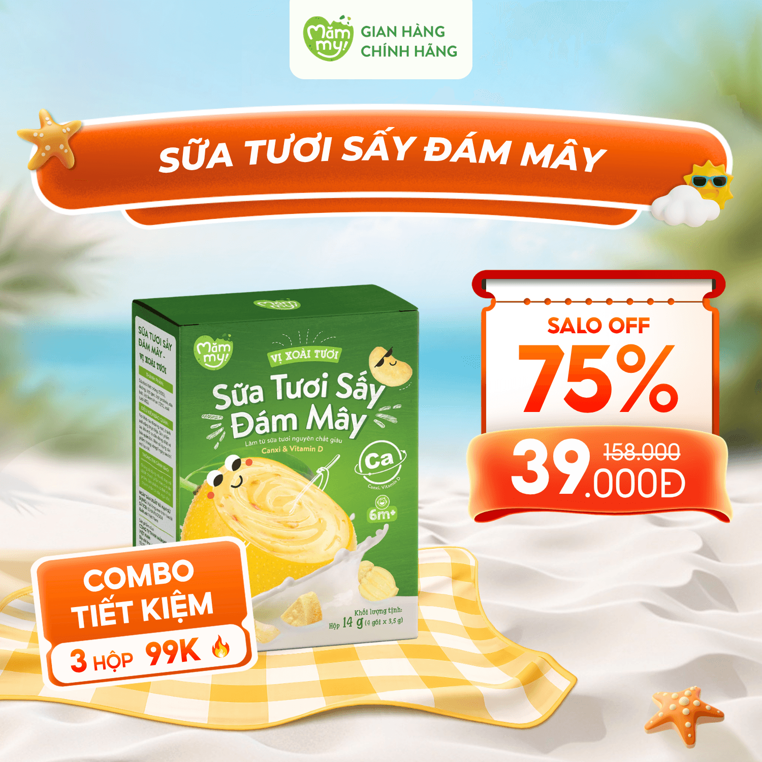 [DATE T7] Sữa tươi sấy đám mây - Hộp 14g