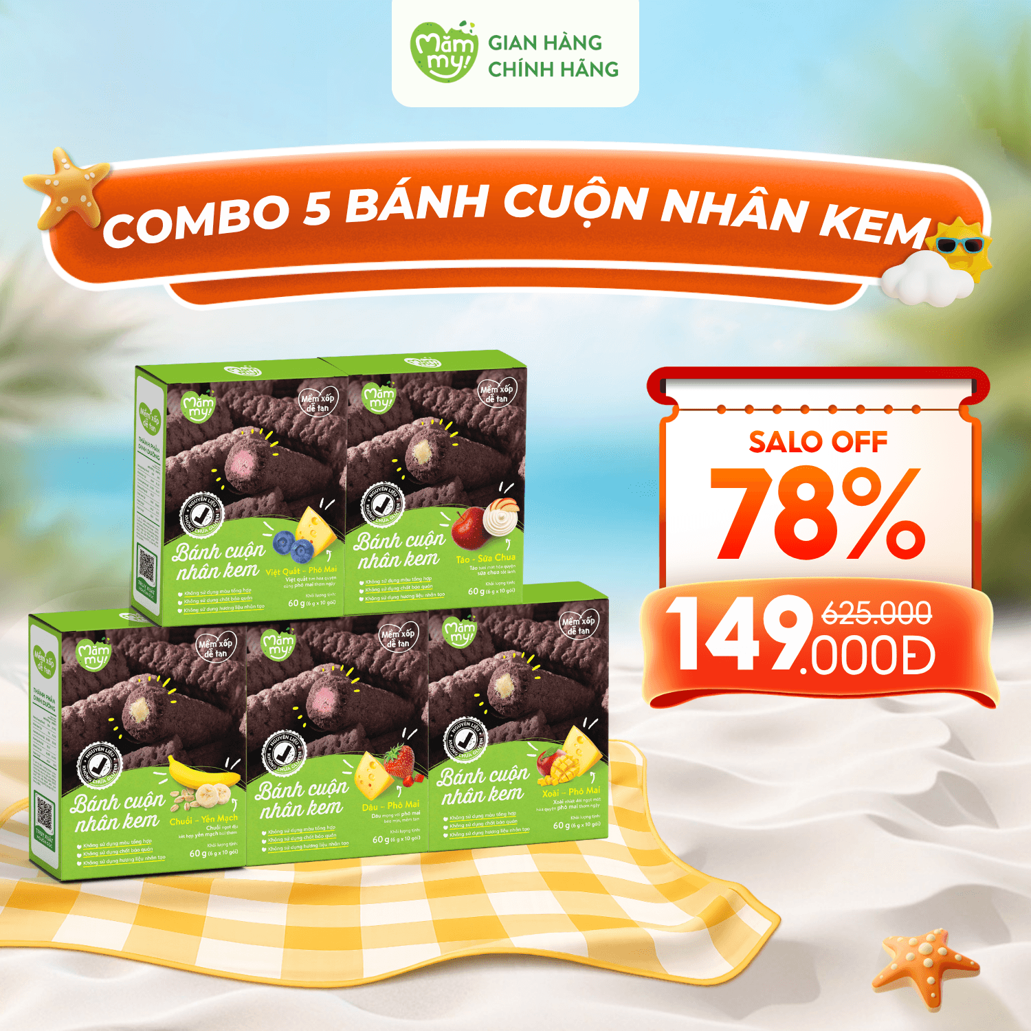 [DATE T10] COMBO 5 BÁNH CUỘN NHÂN KEM
