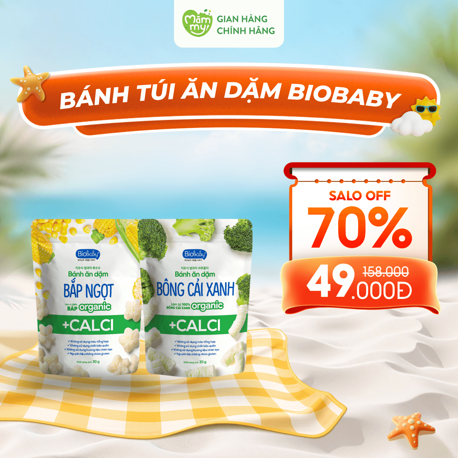 [30-60 NGÀY] Combo 2 Bánh Túi Ăn Dặm Biobaby