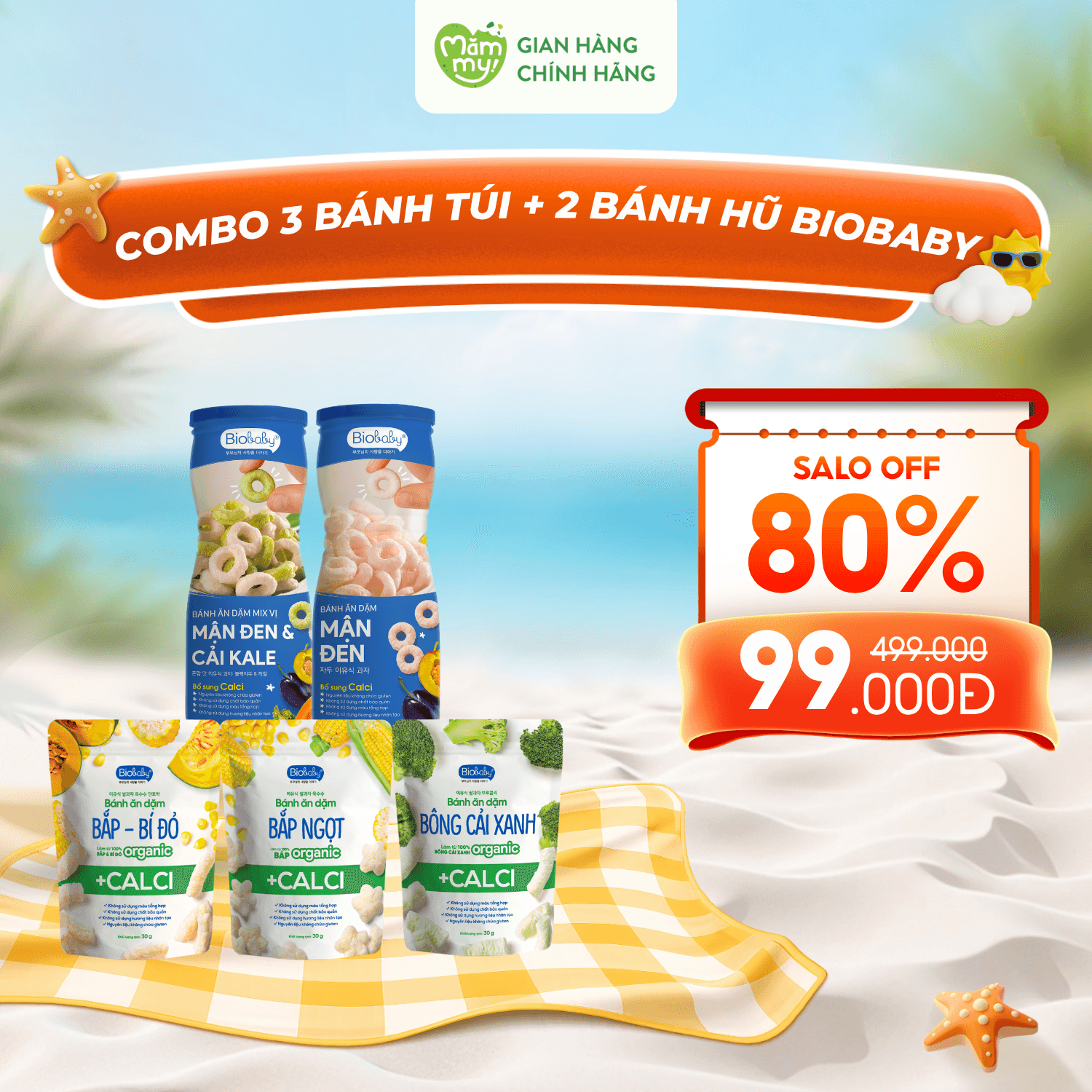 [60 - 90 Ngày] Combo 3 Bánh Túi Biobaby + 2 Bánh Hũ Biobaby