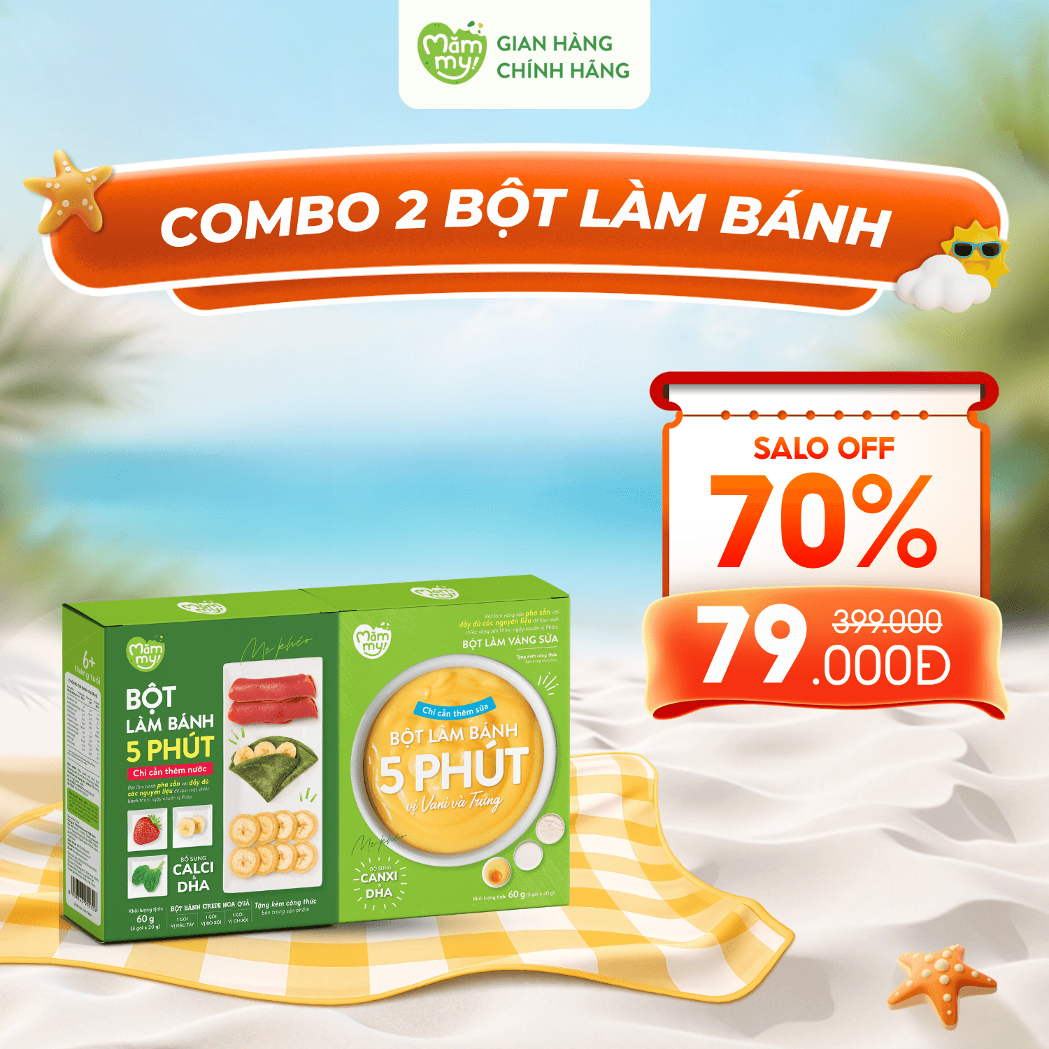 [DATE T11] Combo 2 Hộp Bột Làm Bánh Mămmy