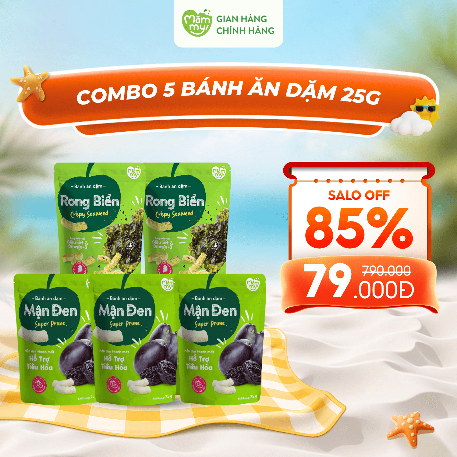 [30-60 NGÀY] Combo 5 Bánh Ăn Dặm 25g