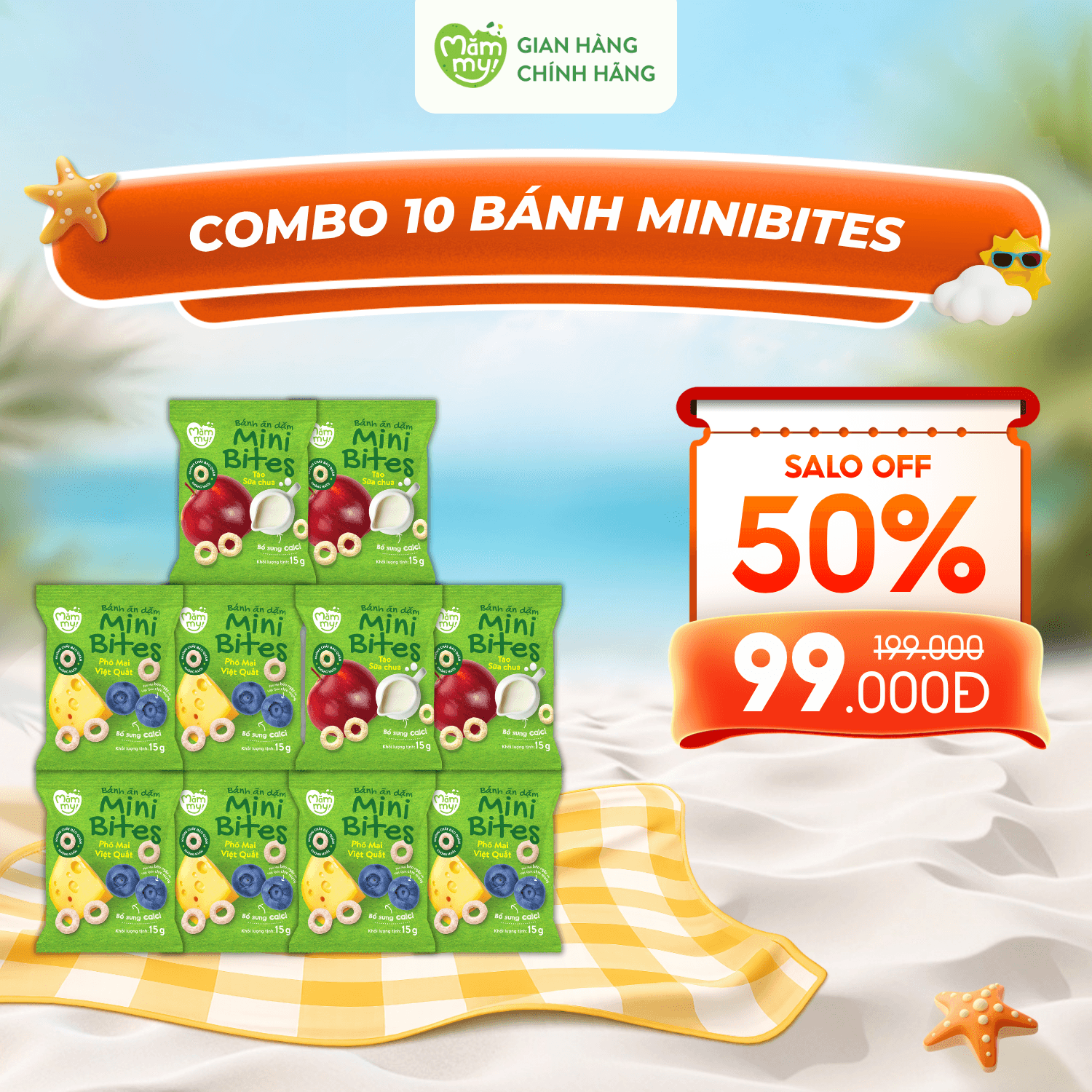 [30-60 NGÀY] COMBO 10 Bánh Ăn Dặm Minibites