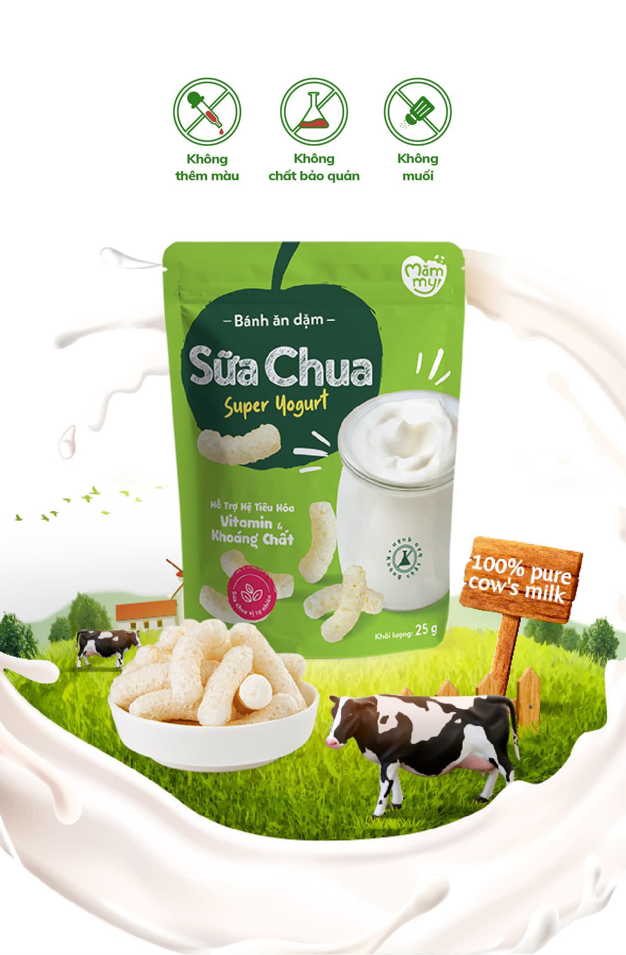 Bánh ăn dặm vị sữa chua nguyên chất - Túi 35g Premium 2
