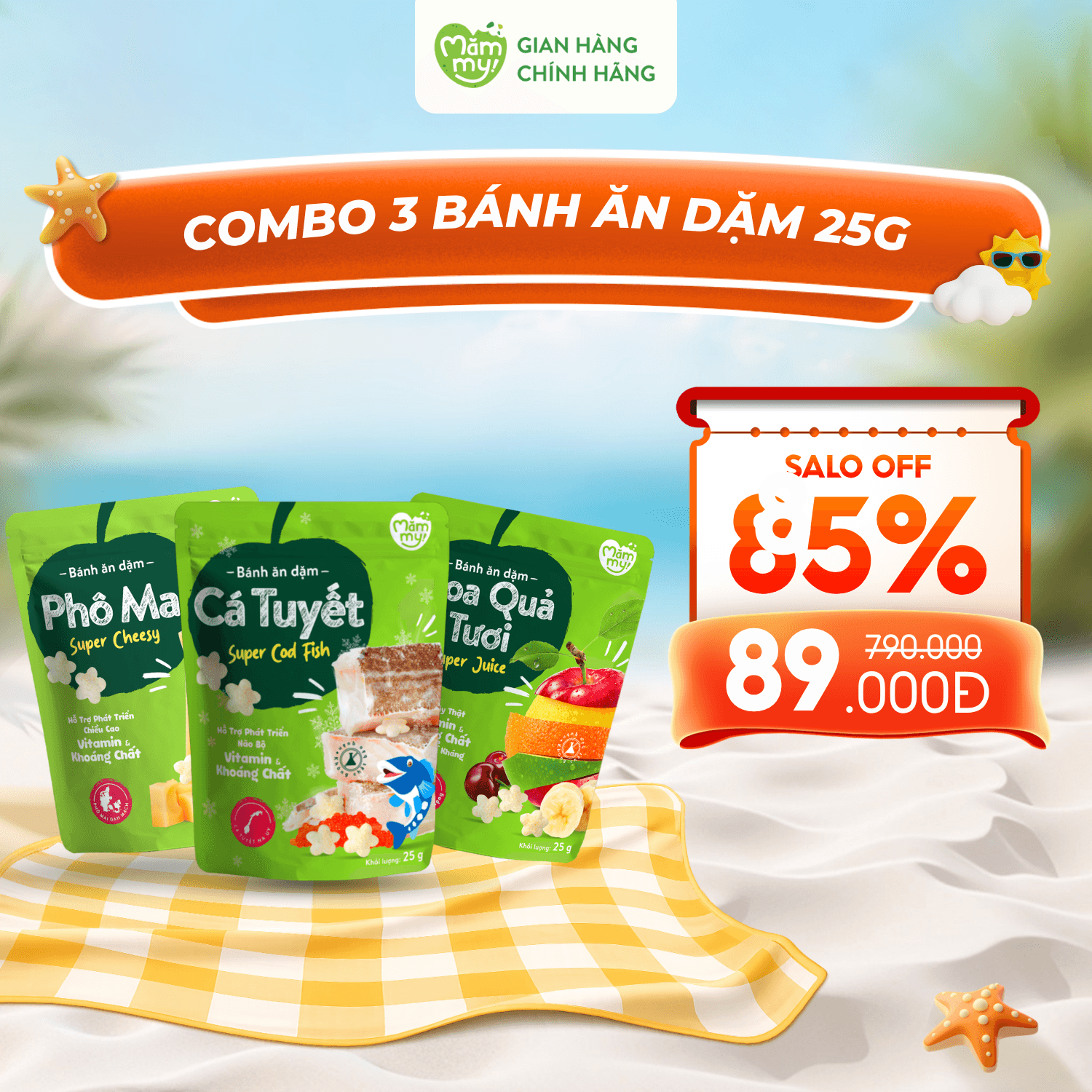 [30-60 NGÀY] - Combo 3 Bánh Túi Ăn Dặm 25G