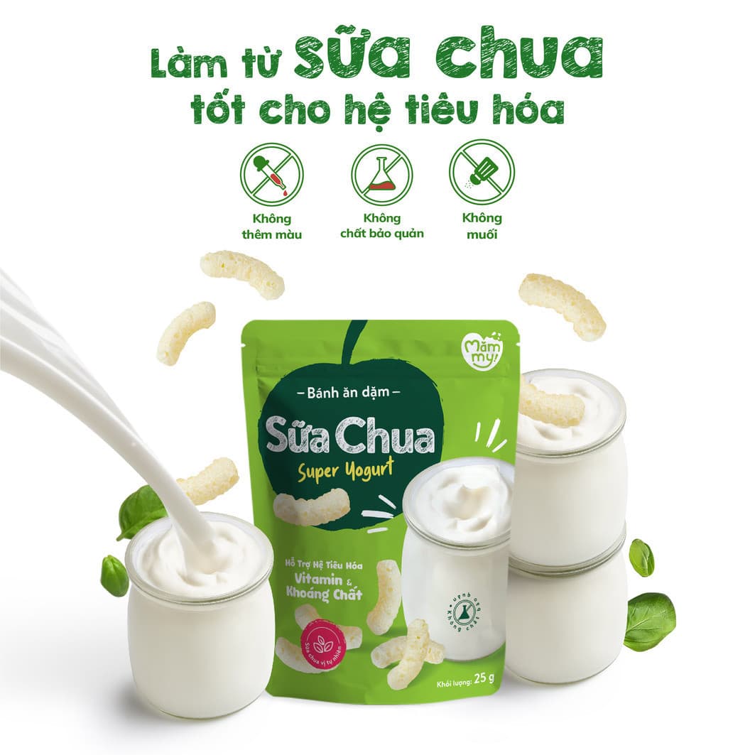 Bánh ăn dặm vị sữa chua nguyên chất - Túi 35g Premium 9