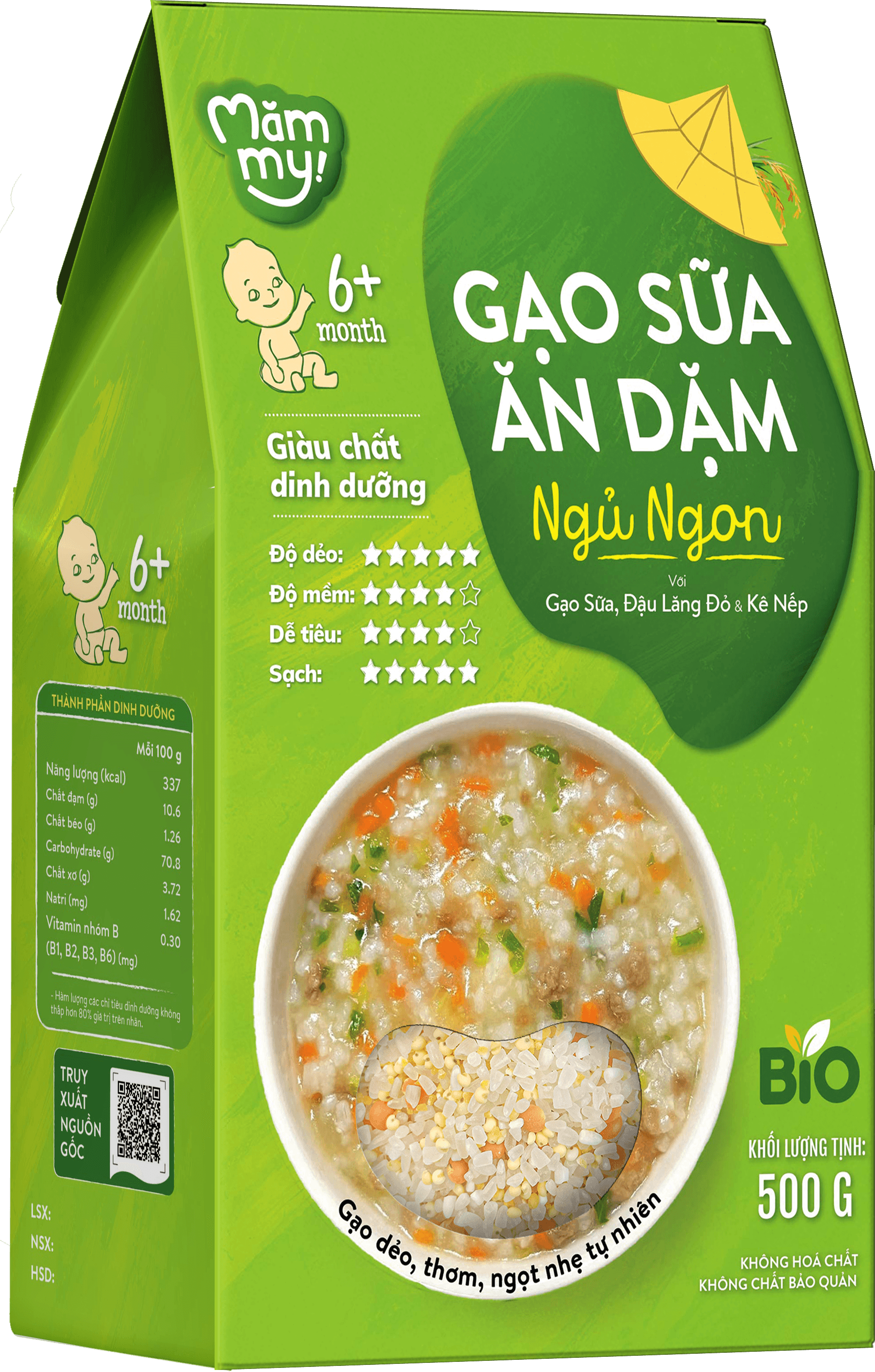 Gạo sữa ăn dặm Ngủ Ngon - Hộp 500 g 1