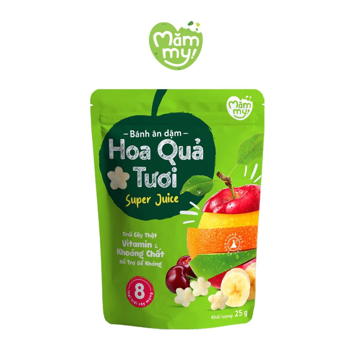 Bánh ăn dặm vị hoa quả tươi - Túi 25g