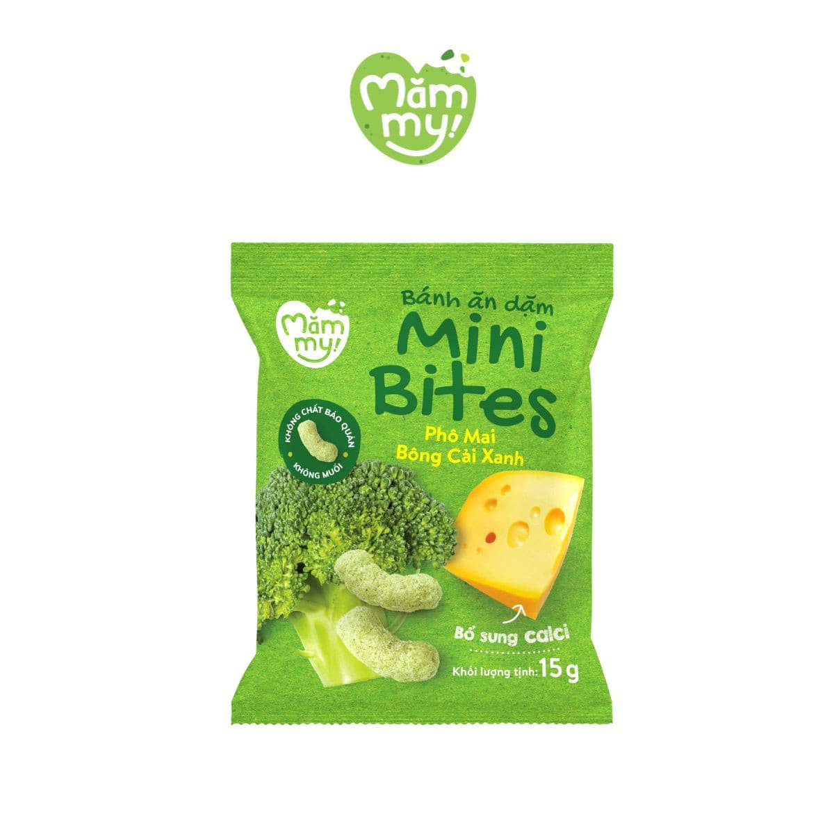 Bánh ăn dặm Mini Bites Phô mai - Bông Cải Xanh 15 g