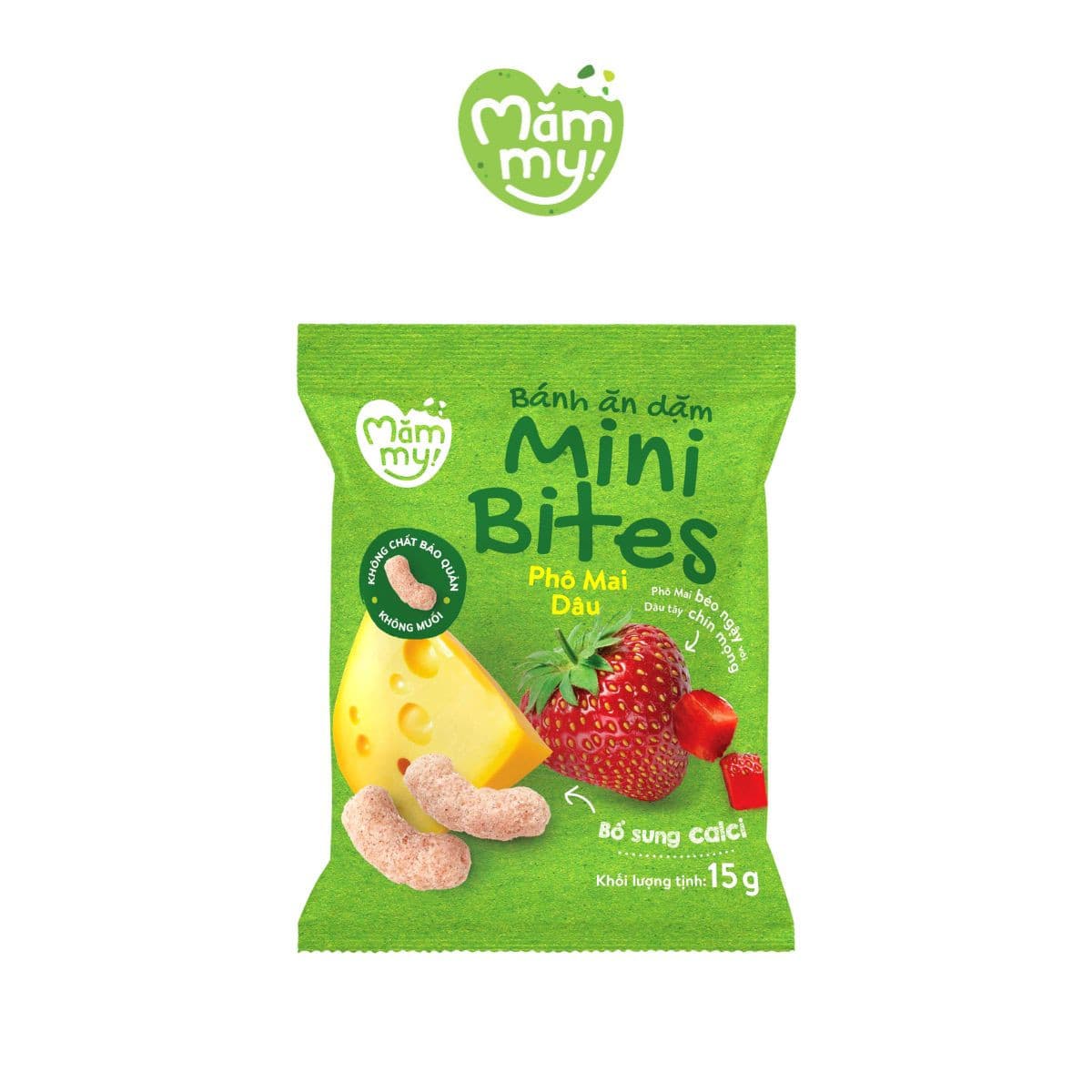 Bánh ăn dặm Mini Bites Dâu - Phô mai 15 g
