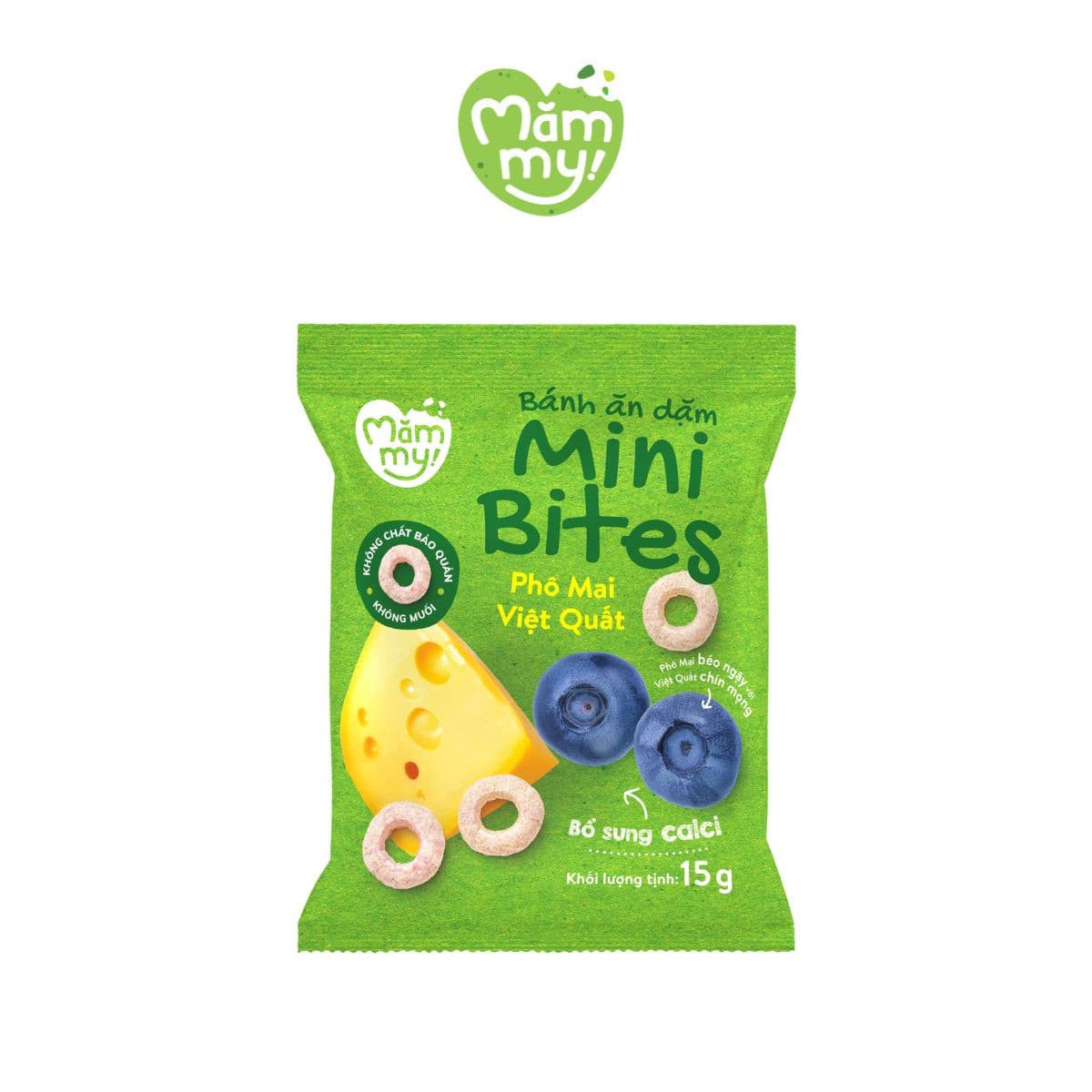 Bánh ăn dặm Mini Bites Phô mai - Việt Quất 15 g